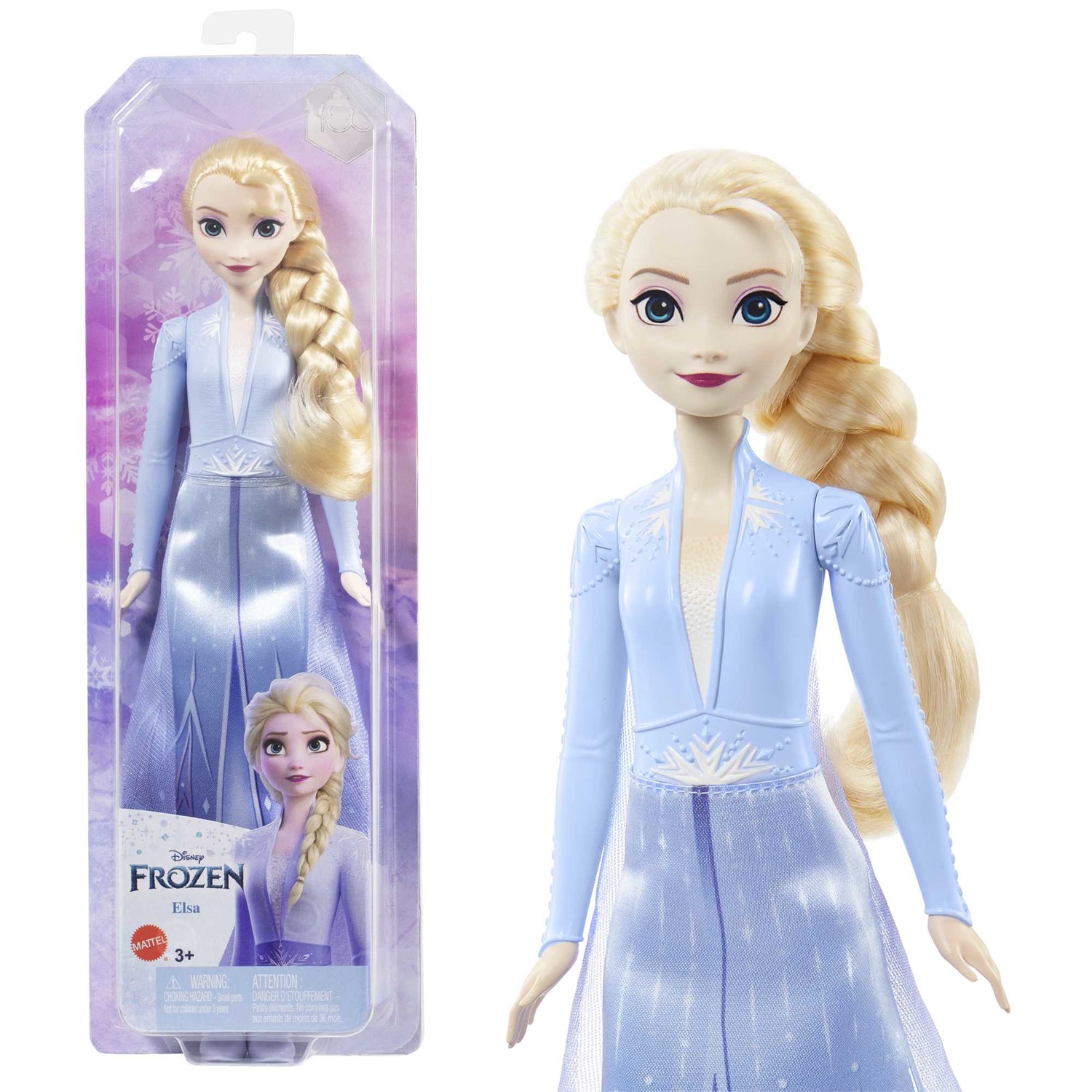 Mattel Disney Frozen 2 - Bambola Elsa Snodata con Abito Esclusivo e Accessori, Giocattolo per Bambini 3 Anni, Modello HLW48