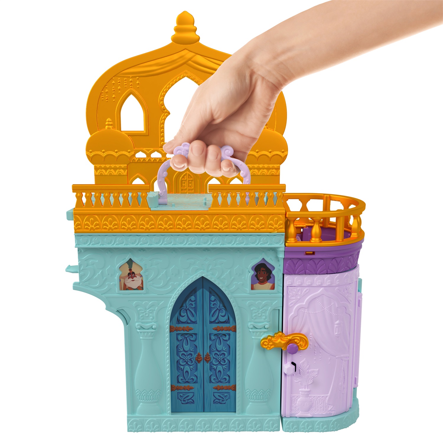 Mattel Disney Princess - Il Castello di Jasmine, playset componibile con bambola, 2 amici personaggi e 7 accessori, design ispirato al film Aladdin, giocattolo per bambini 3 anni, HLW93