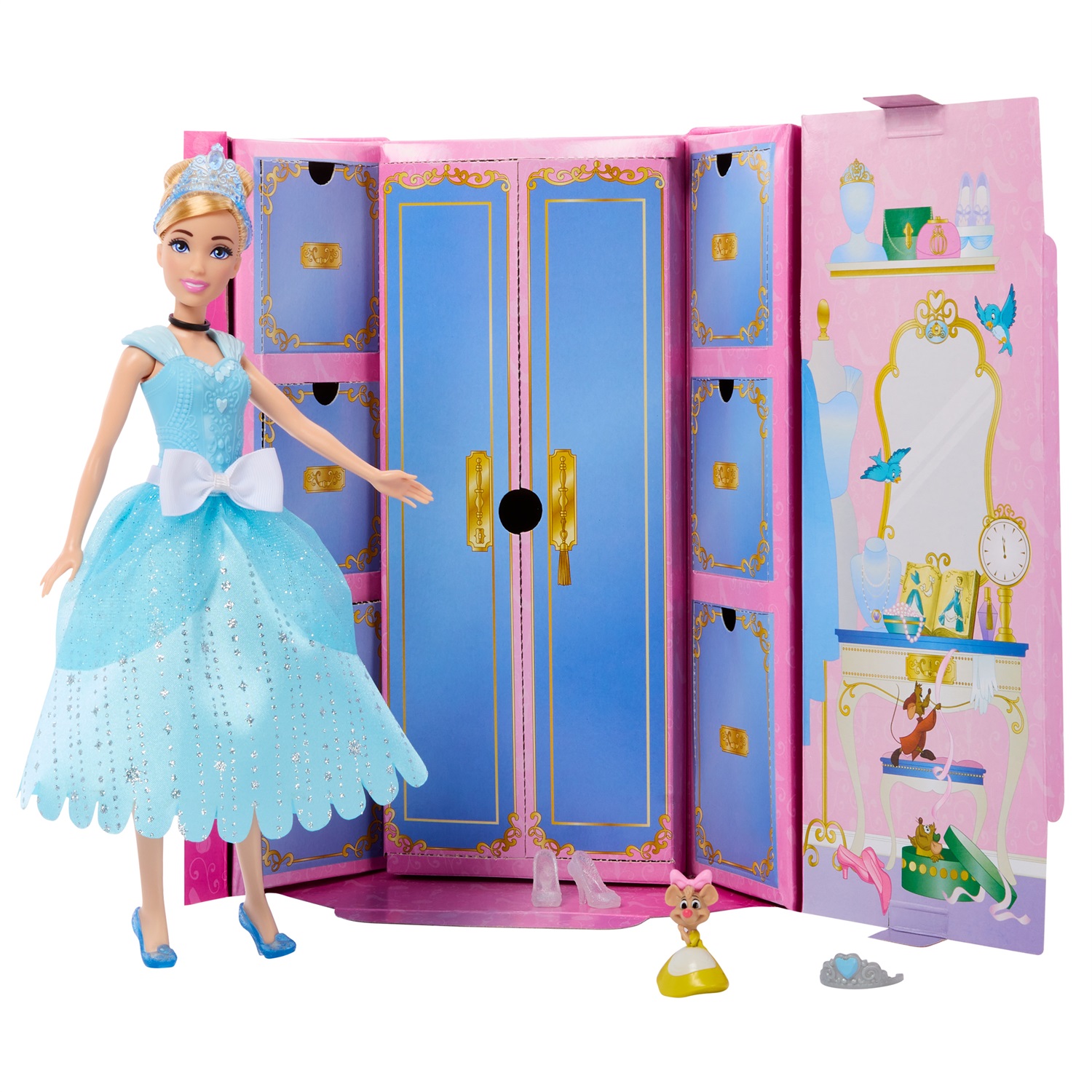 Mattel Disney Princess Cenerentola Royal Fashion Reveal Bambola alla Moda con Abiti e Accessori a Sorpresa - HMK53