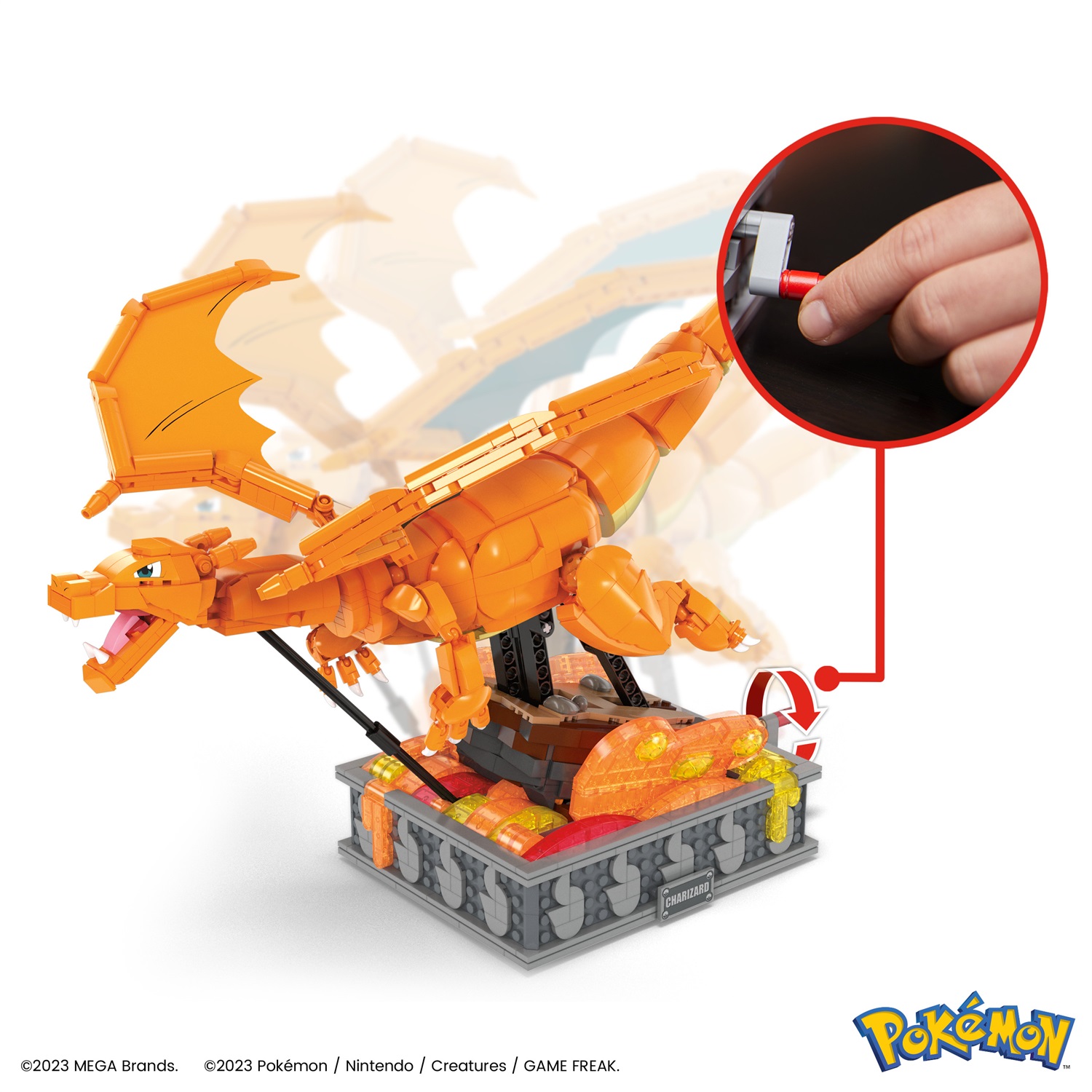 MEGA Pokémon Kinetic Charizard - Set da Costruzione da 1664 Pezzi, Personaggio Meccanizzato Alto 28 cm con Movimento Realistico, Giocattolo per Bambini 12 Anni