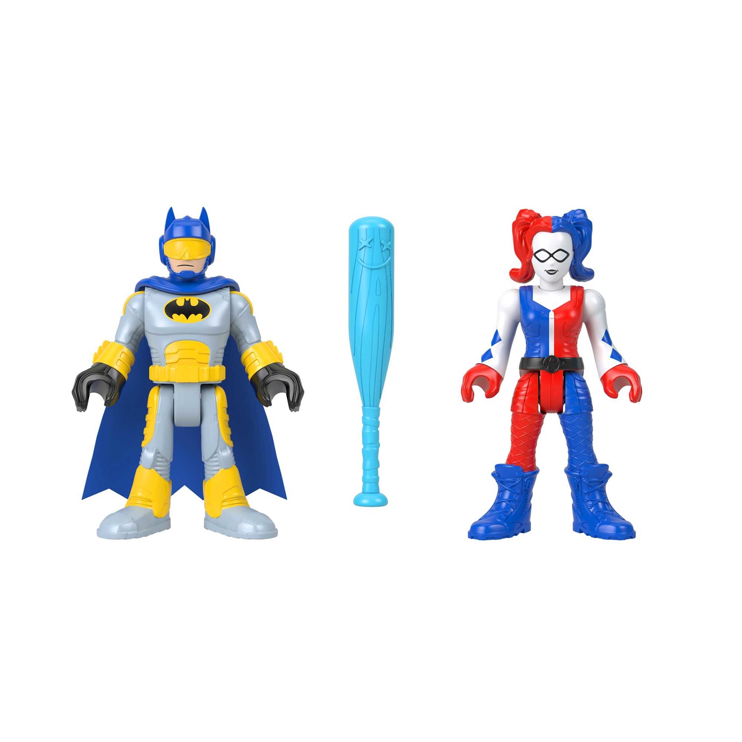 Fisher-Price Imaginext DC Super Friends - Set di 3 figure Batman e Harley Quinn che cambiano colore per bambini dai 3 anni in su