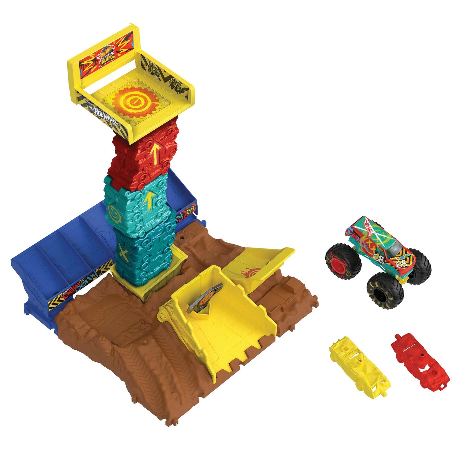 Hot Wheels Monster Trucks Arena Smashers Playset con veicolo giocattolo - Sfide e distruzioni garantite
