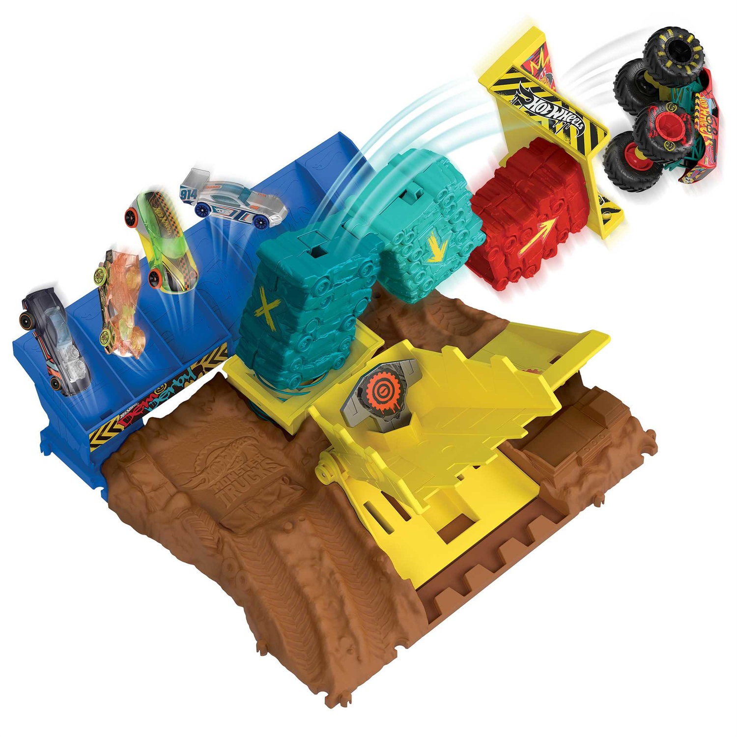 Hot Wheels Monster Trucks Arena Smashers Playset con veicolo giocattolo - Sfide e distruzioni garantite