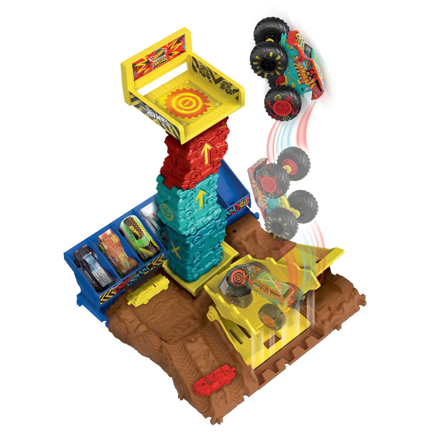 Hot Wheels Monster Trucks Arena Smashers Playset con veicolo giocattolo - Sfide e distruzioni garantite