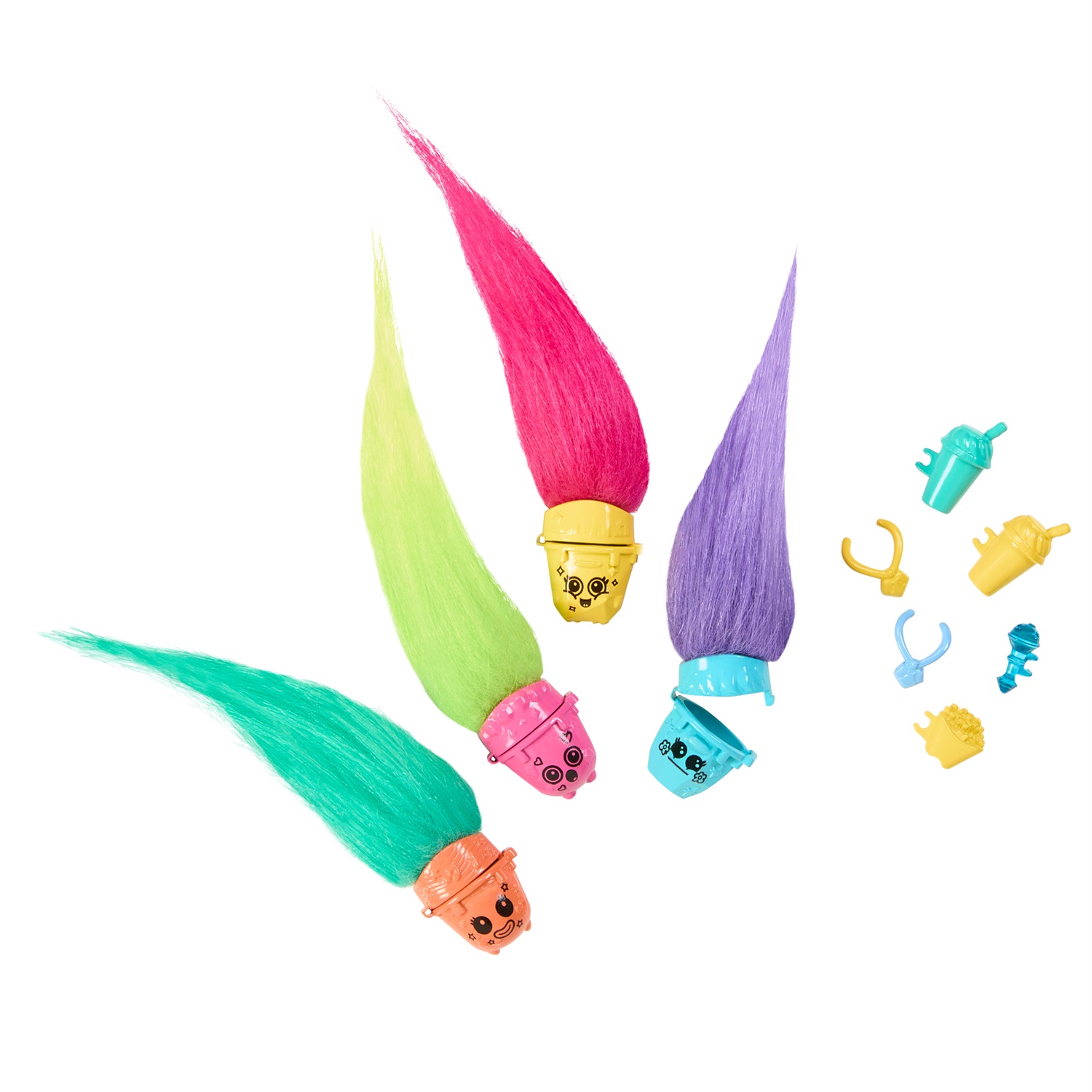 Mattel HNF24 Trolls Playset con Mini Bambola della Regina Poppy, 4 Hair Pops e oltre 25 Accessori