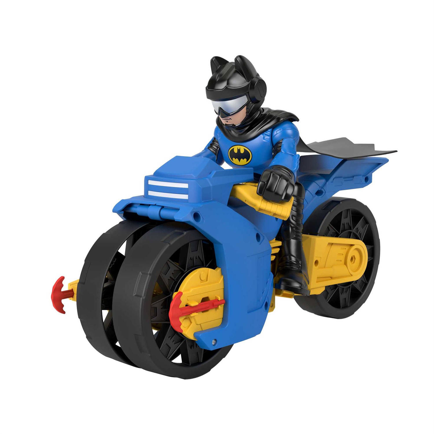 Fisher-Price Imaginext DC Super Friends - Batmoto XL e Batman con Lancia Proiettili, Moto Extra-Large a Spinta e Personaggio Batman XL, 25,4 cm, Giocattolo per Bambini 3 anni, HNM32