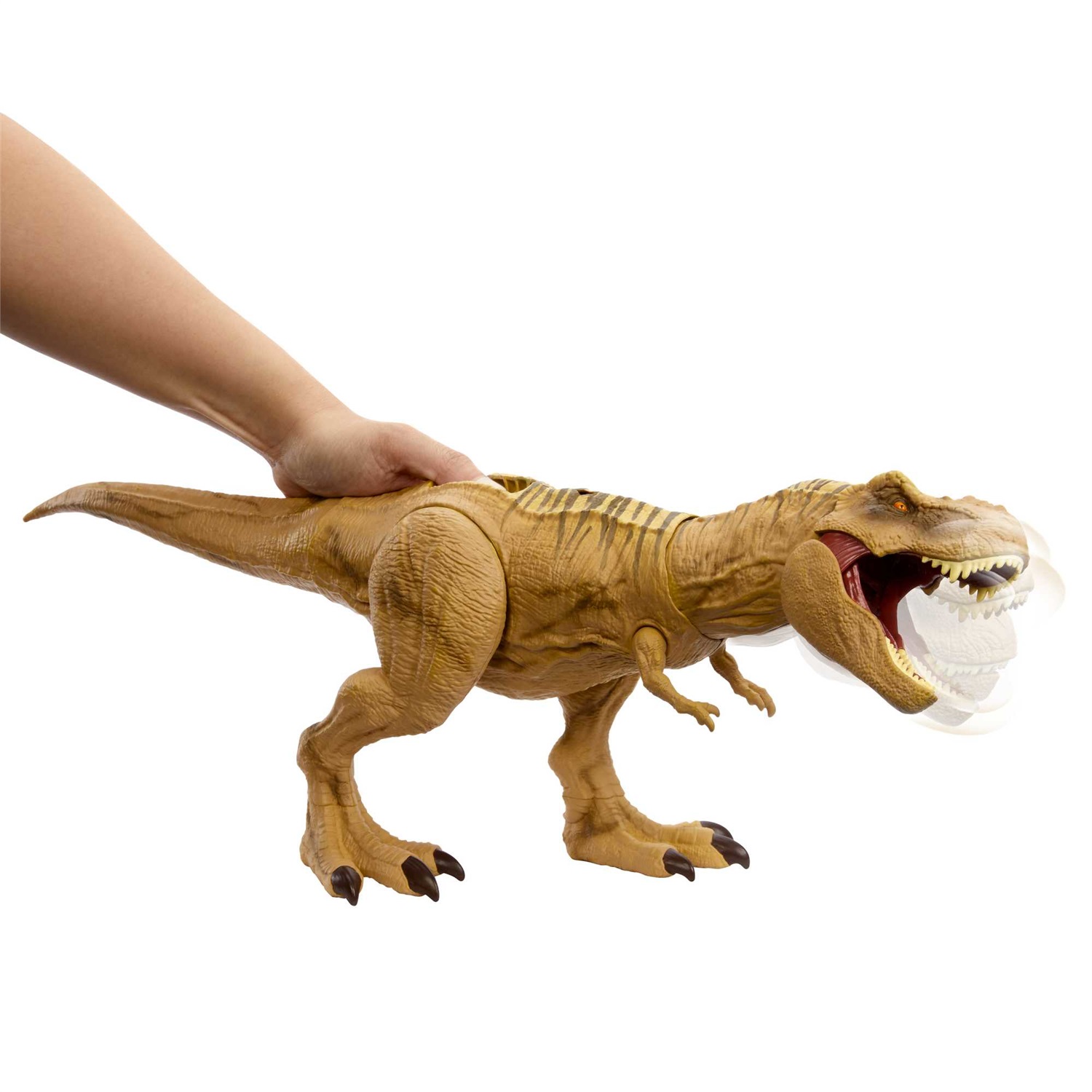 Mattel Jurassic World HNT62 T-Rex Caccia e Divora - Action Figure con Doppio Morso, Suoni e Attrezzatura di Tracciamento per Bambini 4