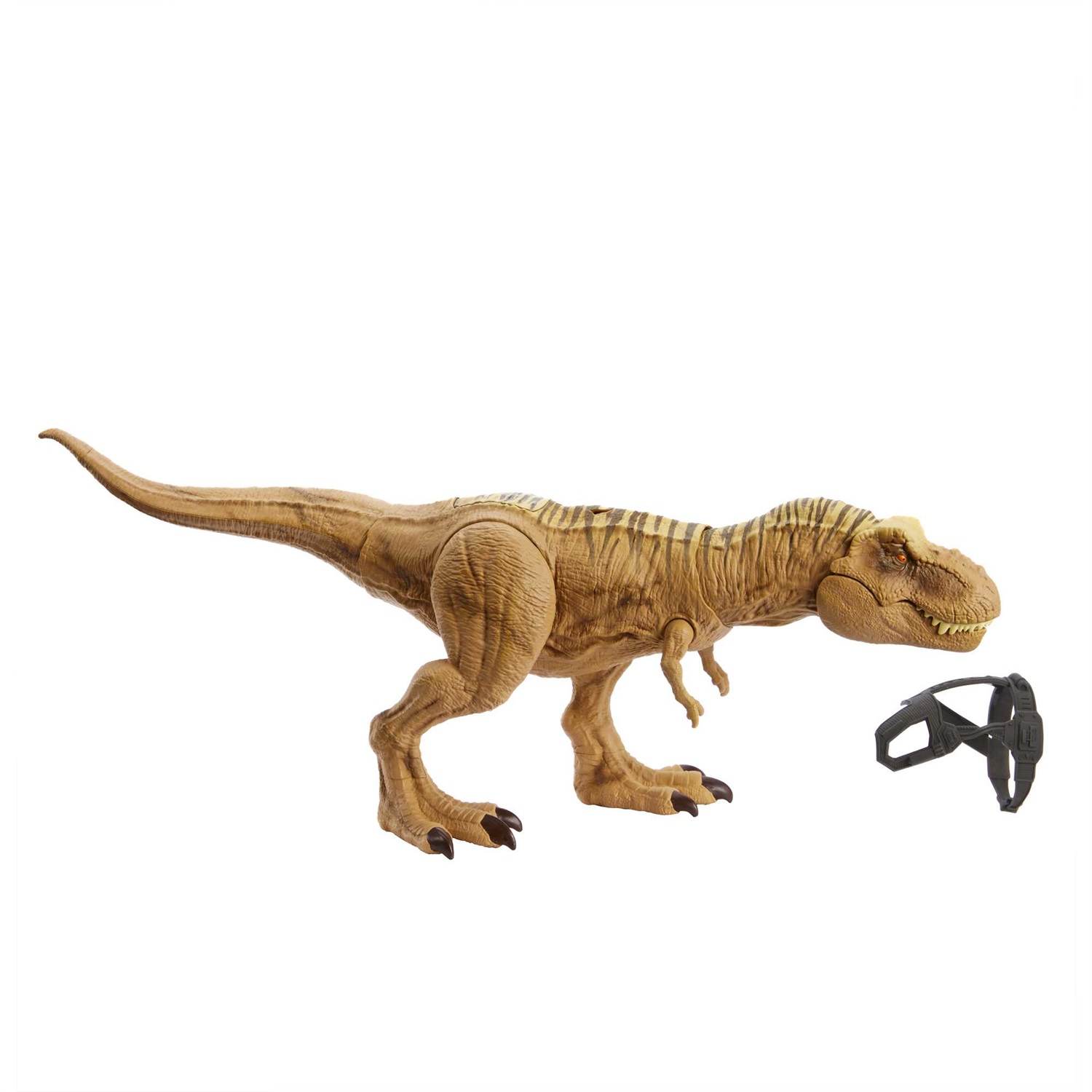 Mattel Jurassic World HNT62 T-Rex Caccia e Divora - Action Figure con Doppio Morso, Suoni e Attrezzatura di Tracciamento per Bambini 4