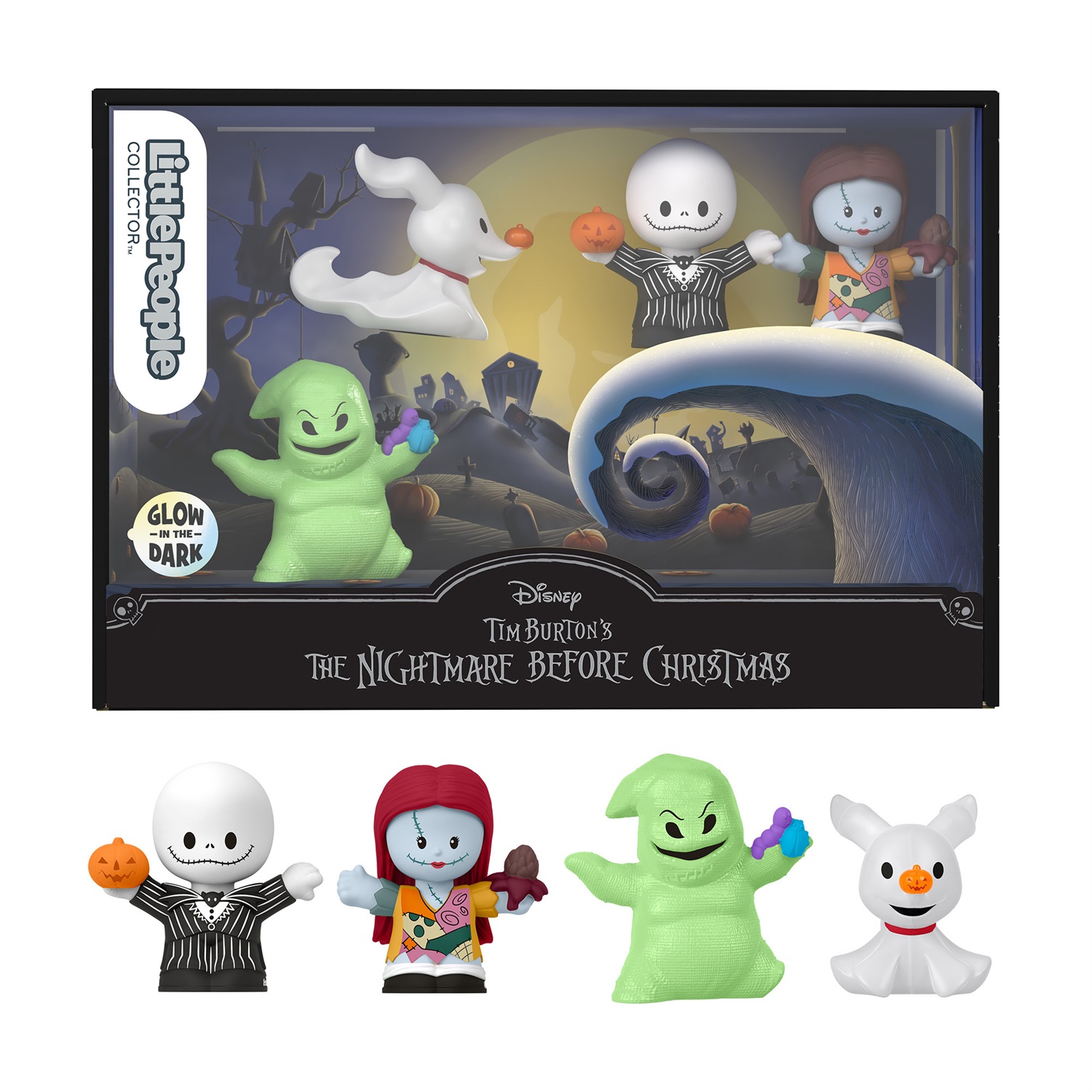 Little People Collector Disney - Set speciale Nightmare Before Christmas con 4 personaggi da collezione, giocattolo per bambini 8 anni
