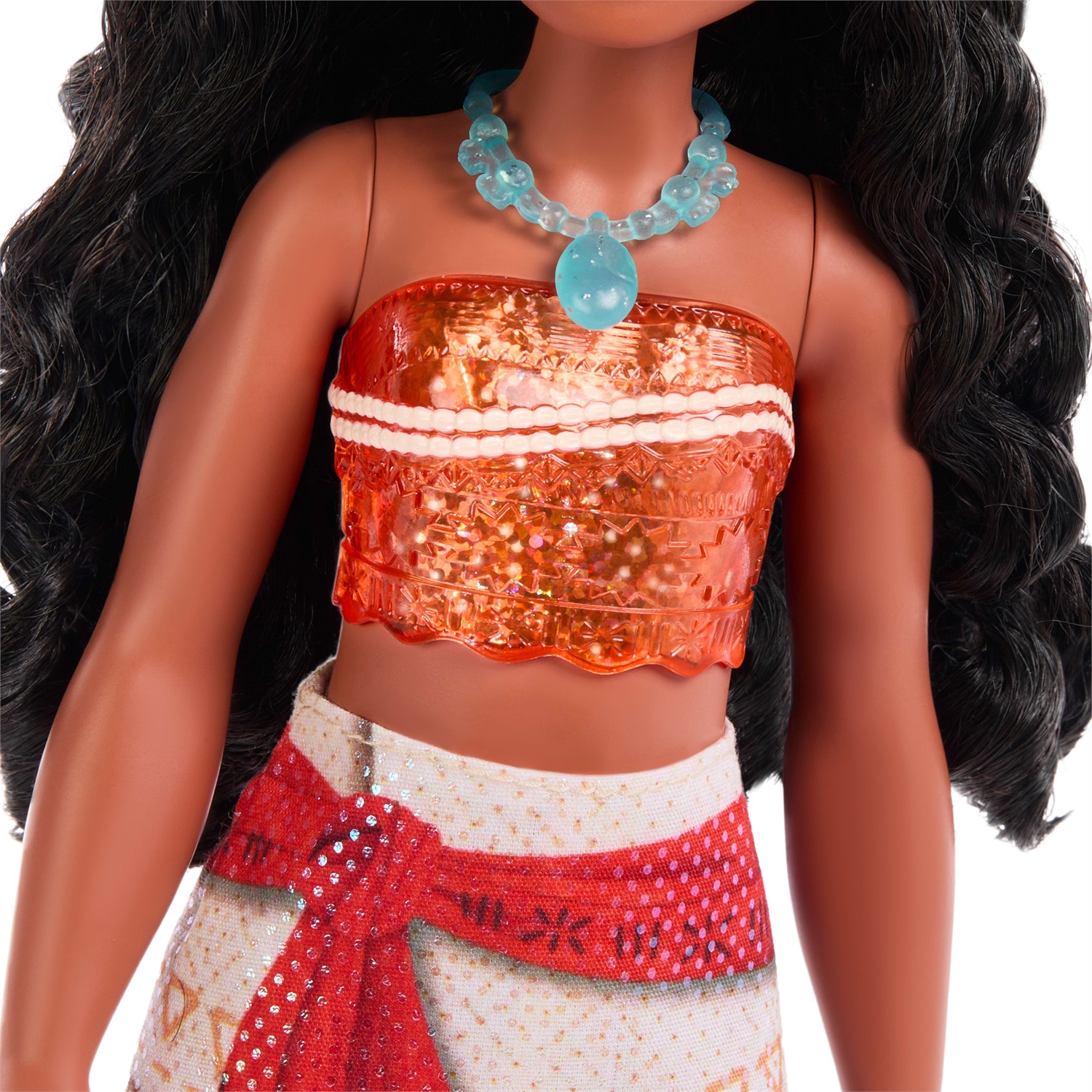 Mattel Disney Princess - Bambola snodata Vaiana con capi e accessori scintillanti ispirati al film, giocattolo per bambini, 3 anni, HPG68