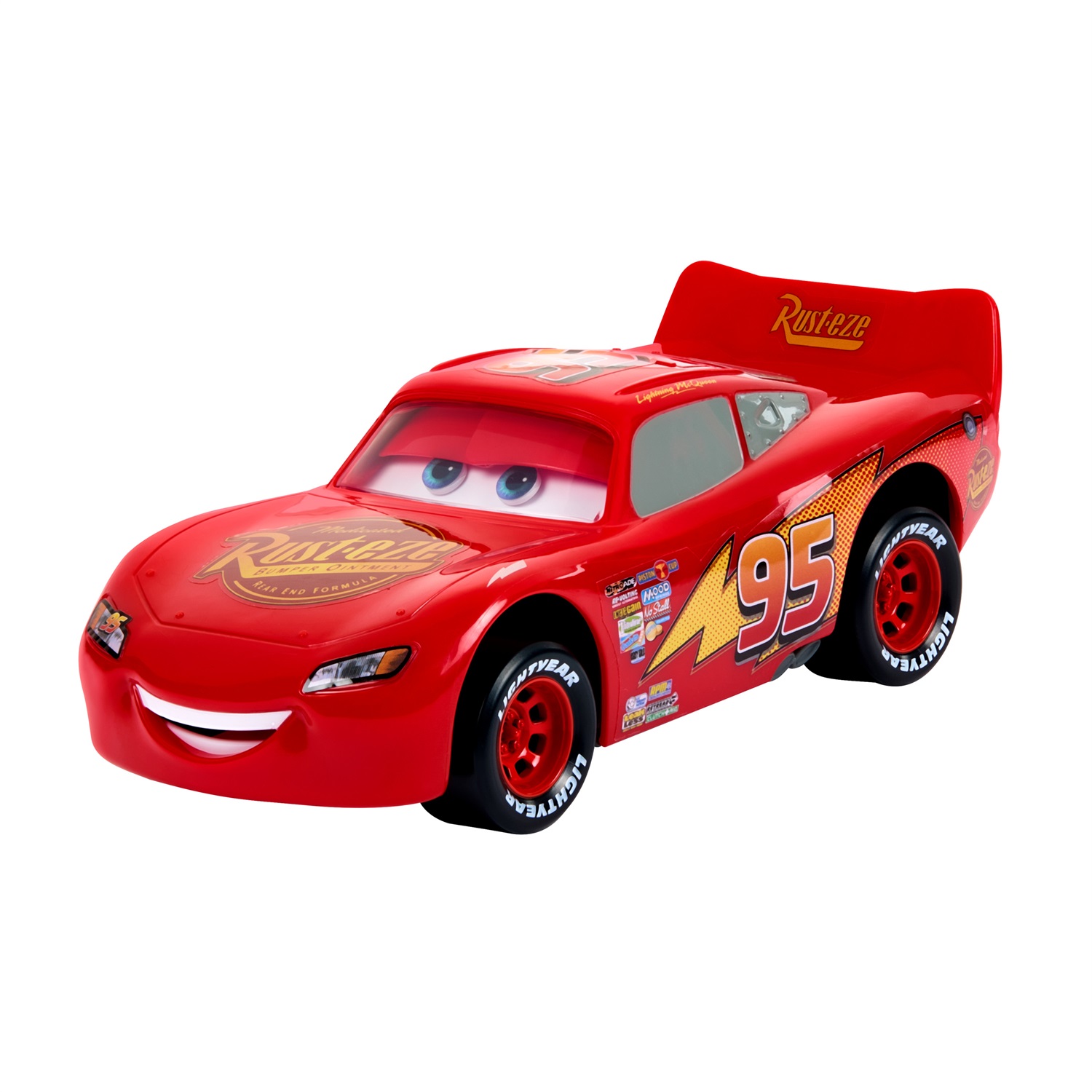 Mattel Disney Pixar Cars Veicolo Giocattolo Saetta McQueen - Macchina da Spingere con Occhi e Bocca Mobili, Ispirato al Film, per Bambini 3 anni, HPH64