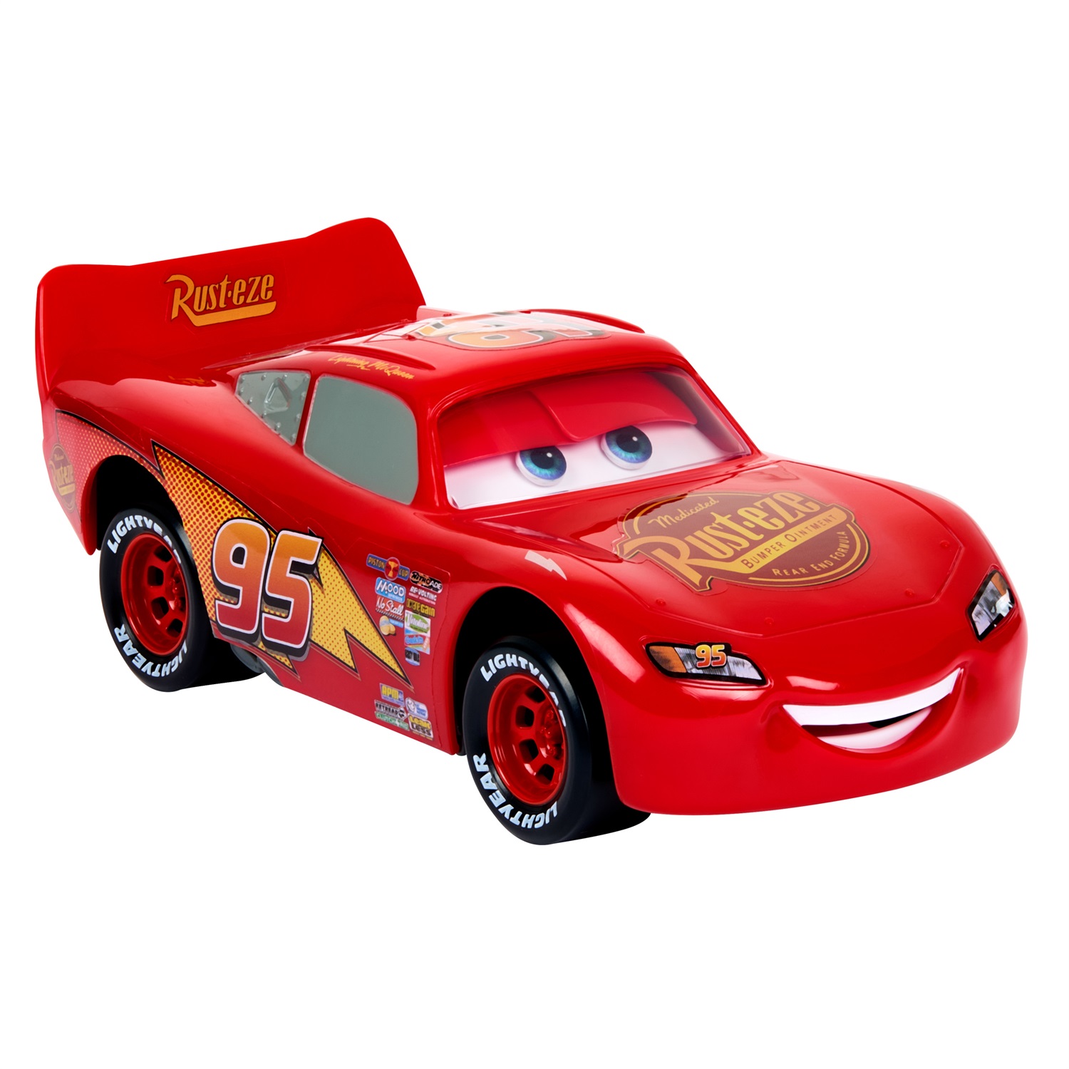 Mattel Disney Pixar Cars Veicolo Giocattolo Saetta McQueen - Macchina da Spingere con Occhi e Bocca Mobili, Ispirato al Film, per Bambini 3 anni, HPH64