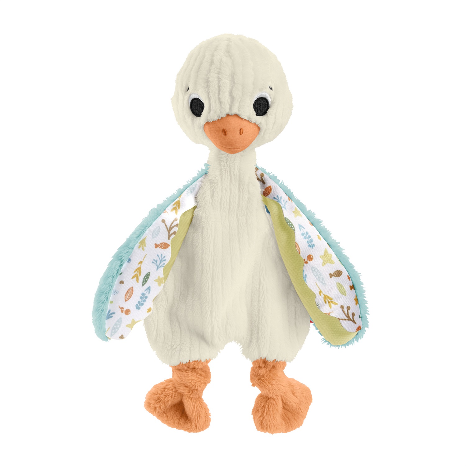Fisher Price HRB16 Oca Tante Coccole - Morbido Peluche Sensoriale con Sonaglino, Lavabile, per Bambini 3 Mesi
