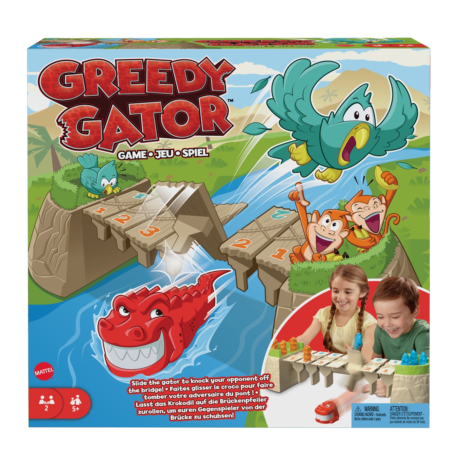 Mattel Games Greedy Gator - Gioco da tavolo di destrezza per 2 giocatori, 5 anni