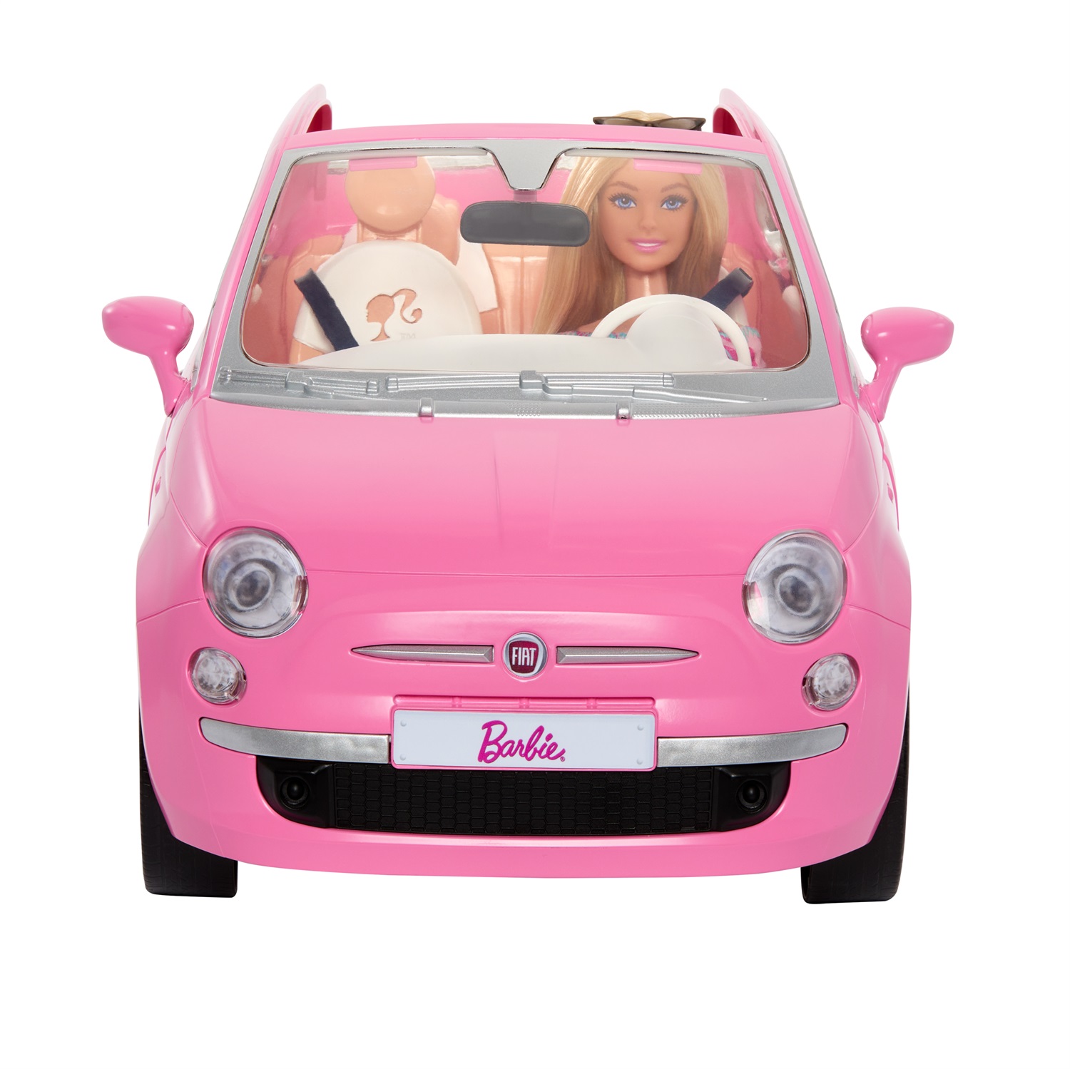 Mattel Barbie HRG59 Bambola alla Moda con Fiat 500 Cabrio Rosa - Set Completo per Bambini 3 Anni