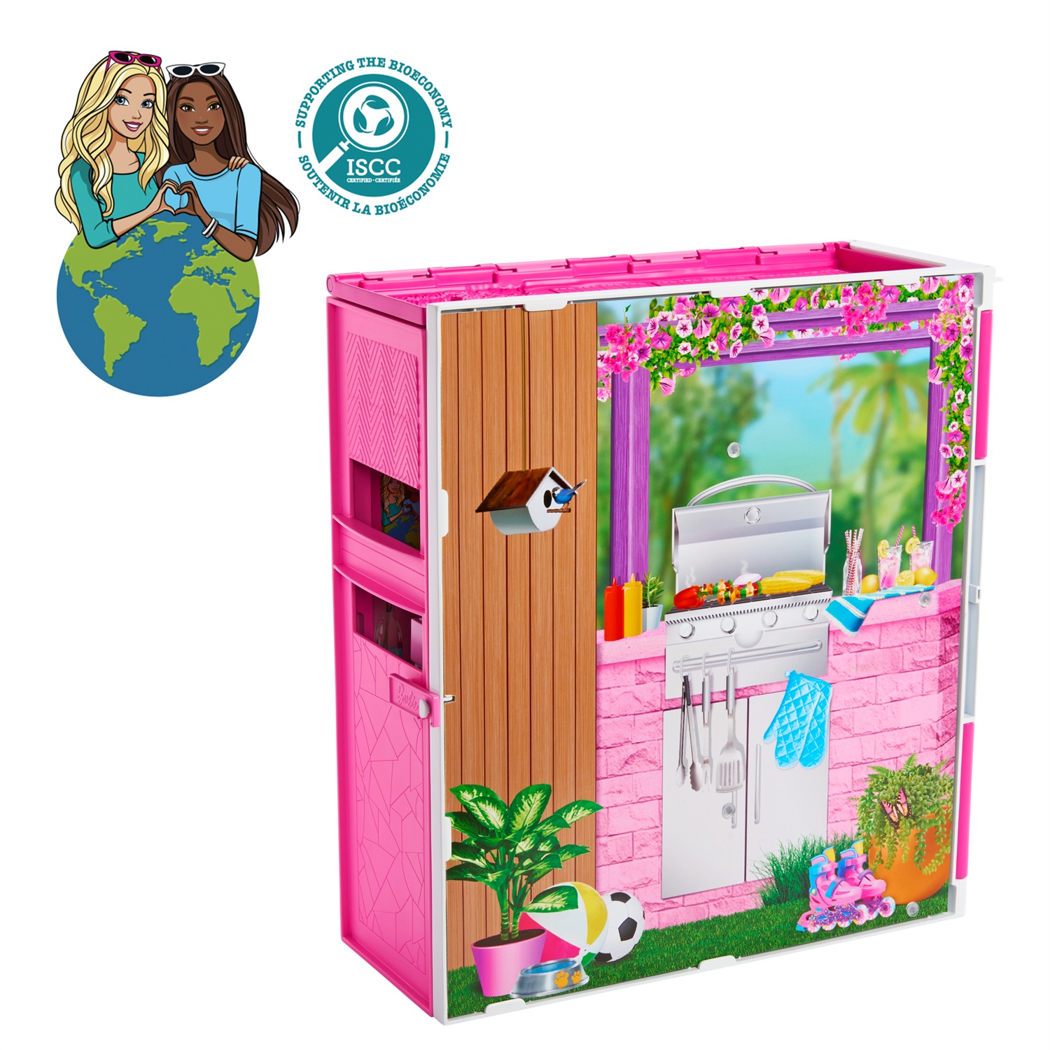 Barbie HRJ76 Casa delle Vacanze - Playset con 4 Aree di Gioco e 11 Accessori Inclusi per Bambini 3 Anni