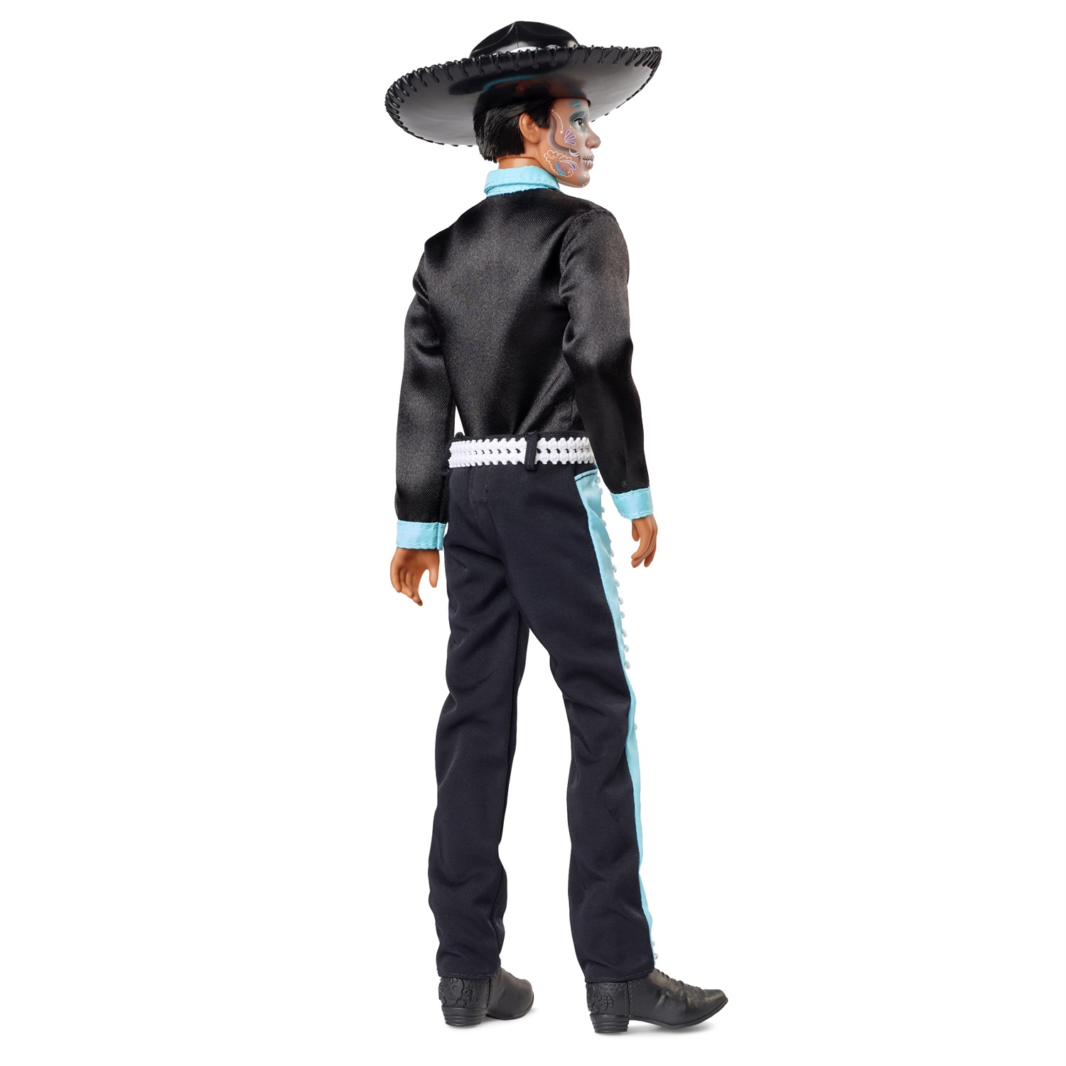 Barbie Ken Día De Muertos 2024 - Bambola da Collezione in Abito Satinato Nero con Dettagli Azzurri, Sombrero e Accessori per Cintura, Giocattolo per Bambini 6 anni, HRM73