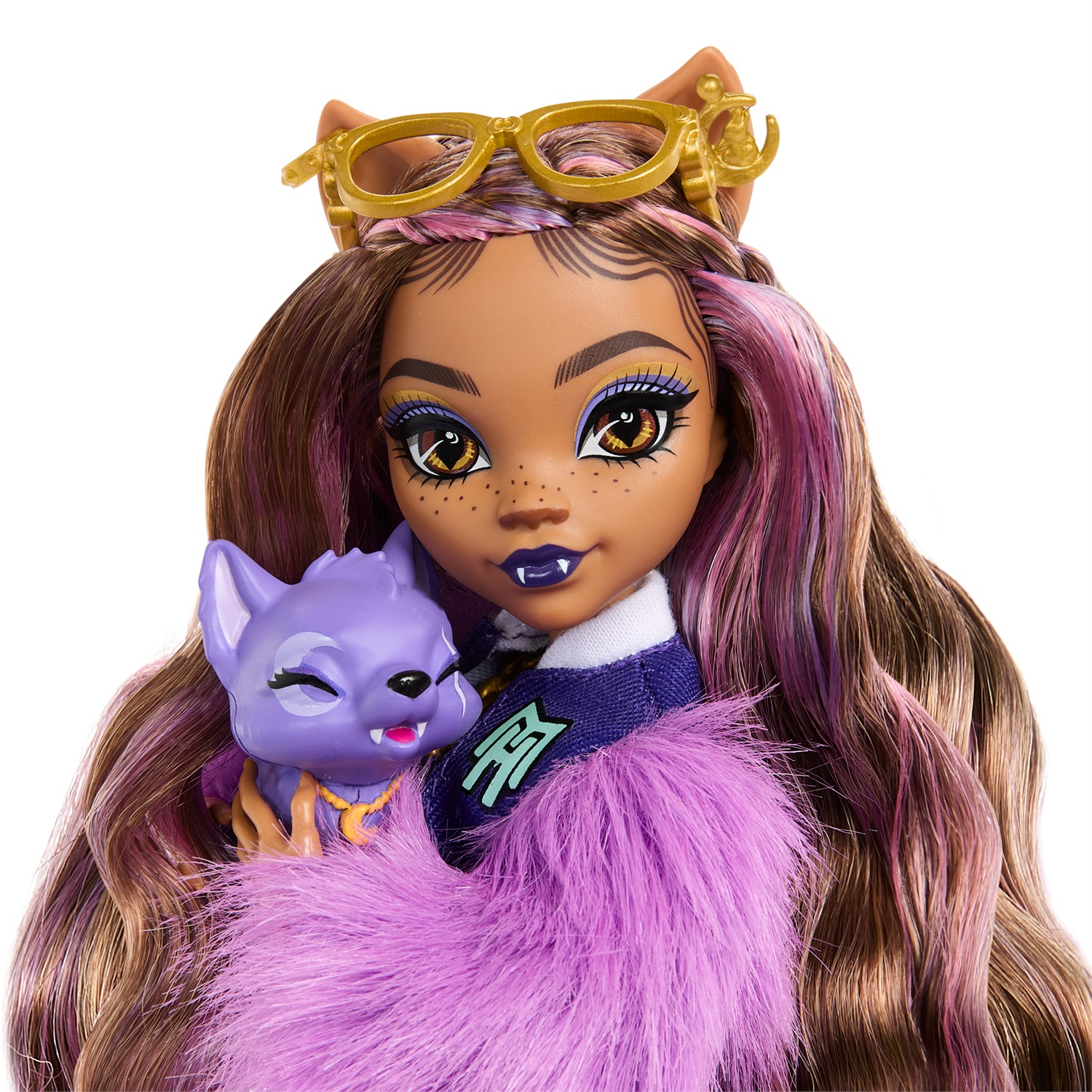 Monster High Clawdeen Wolf - Bambola dal Look Mostruoso con Cucciolo Crescent e Accessori Inclusi (Zaino, Snack, Agenda) - Giocattolo per Bambini 4 anni