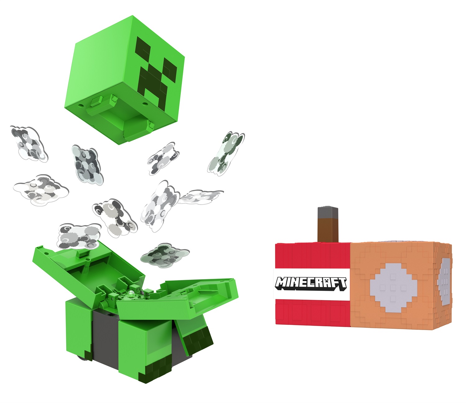 Mattel Minecraft Creeper RC Esplosivo - Action Figure Radiocomandata con Controller, Design Pixelato, Luci, Suoni e 10 Particelle Esplosive, 25 cm, Giocattolo per Bambini 6 anni