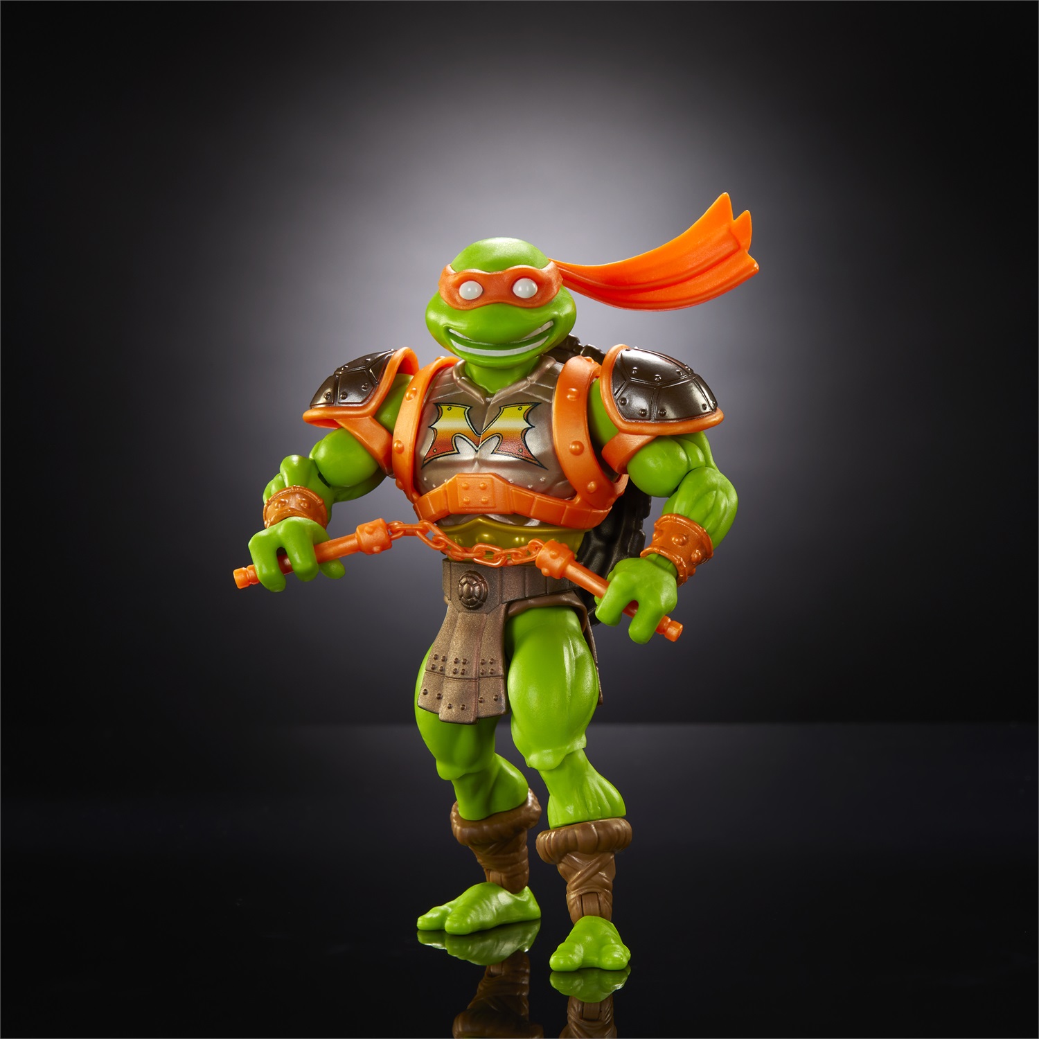Mattel Masters of the Universe Origins Michelangelo Turtles of Grayskull - Action Figure Snodata con Armatura e Accessori, Crossover tra MOTU e Tartarughe Ninja, Giocattolo per Bambini 6 anni