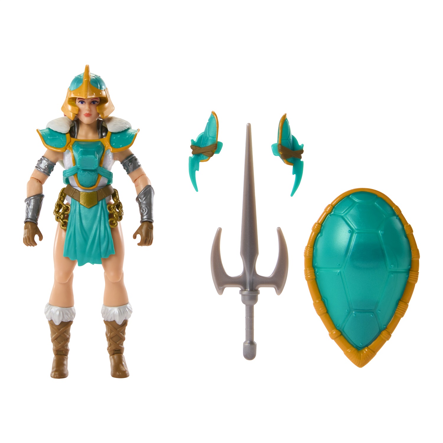 Mattel Masters of the Universe Origins - Teela Turtles of Grayskull, Action Figure Snodata con Armatura, Scudo e Accessori, Crossover MOTU e Tartarughe Ninja, Giocattolo per Bambini 6 Anni