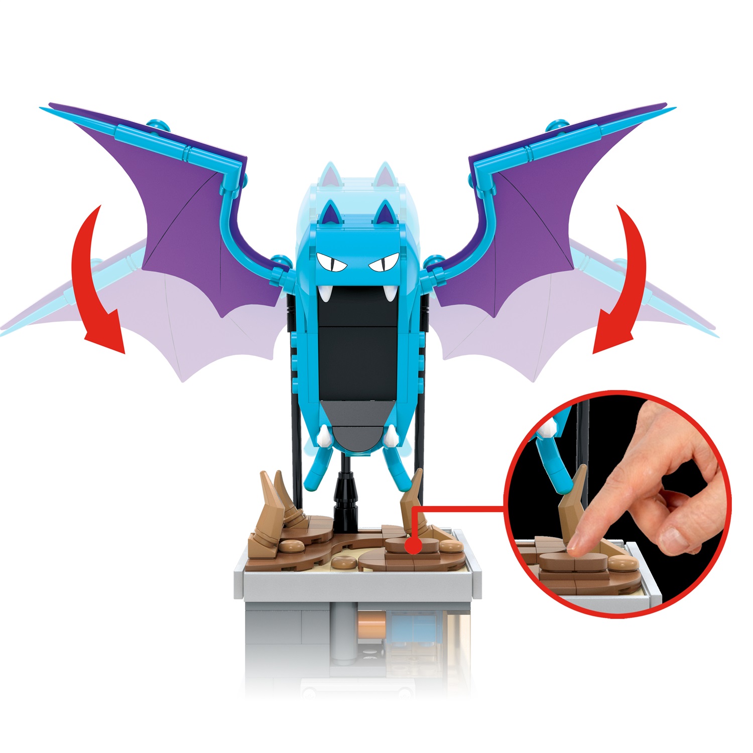 MEGA Pokémon Golbat Mini Motion - Gioco di costruzione con 318 pezzi, personaggio meccanizzato con ali mobili, altezza 12,7 cm, set da collezione per bambini 13 anni