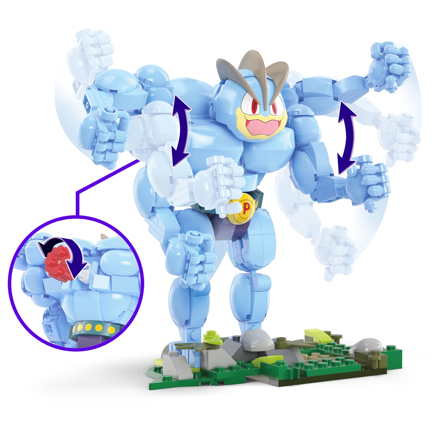 MEGA Pokémon - Machamp, gioco di costruzione con 401 pezzi, figura snodabile alta 17,7 cm, per bambini 8 anni