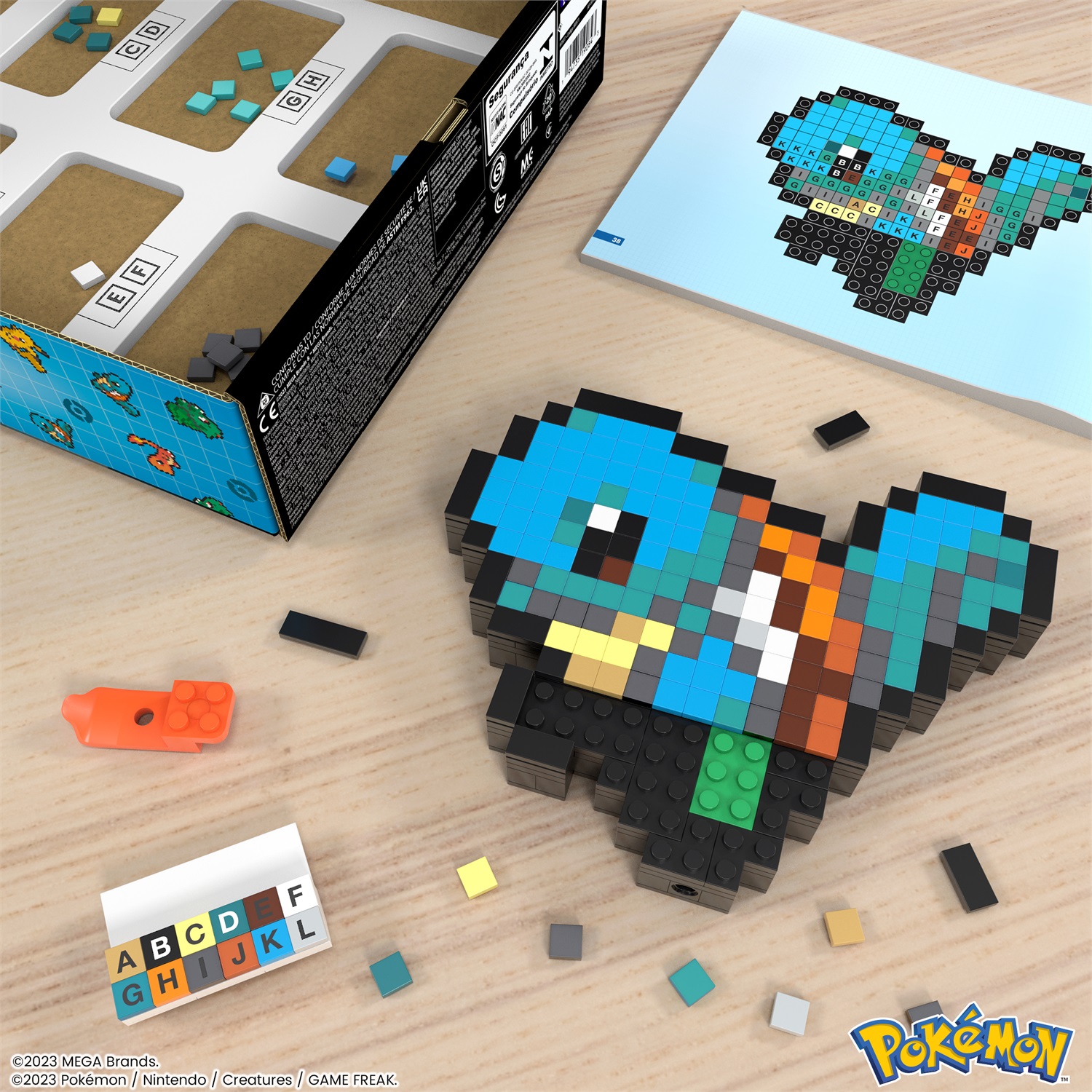 MEGA Pokémon Showcase - Squirtle, set di costruzione in stile pixelato con 367 pezzi, altezza 15,2 cm, per bambini 13