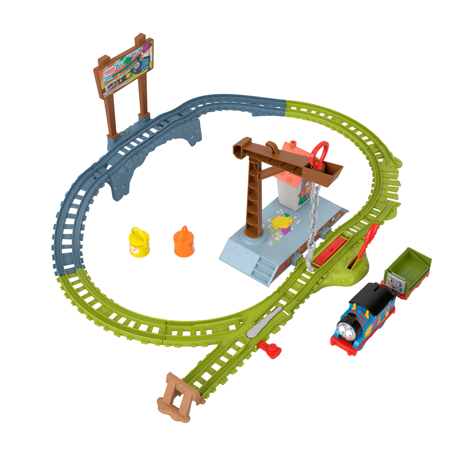 Fisher-Price Thomas & Friends - Pista Avventure a Colori con Treno Motorizzato e Vagone Combina Guai, Playset 1,5 metri per Bambini 3