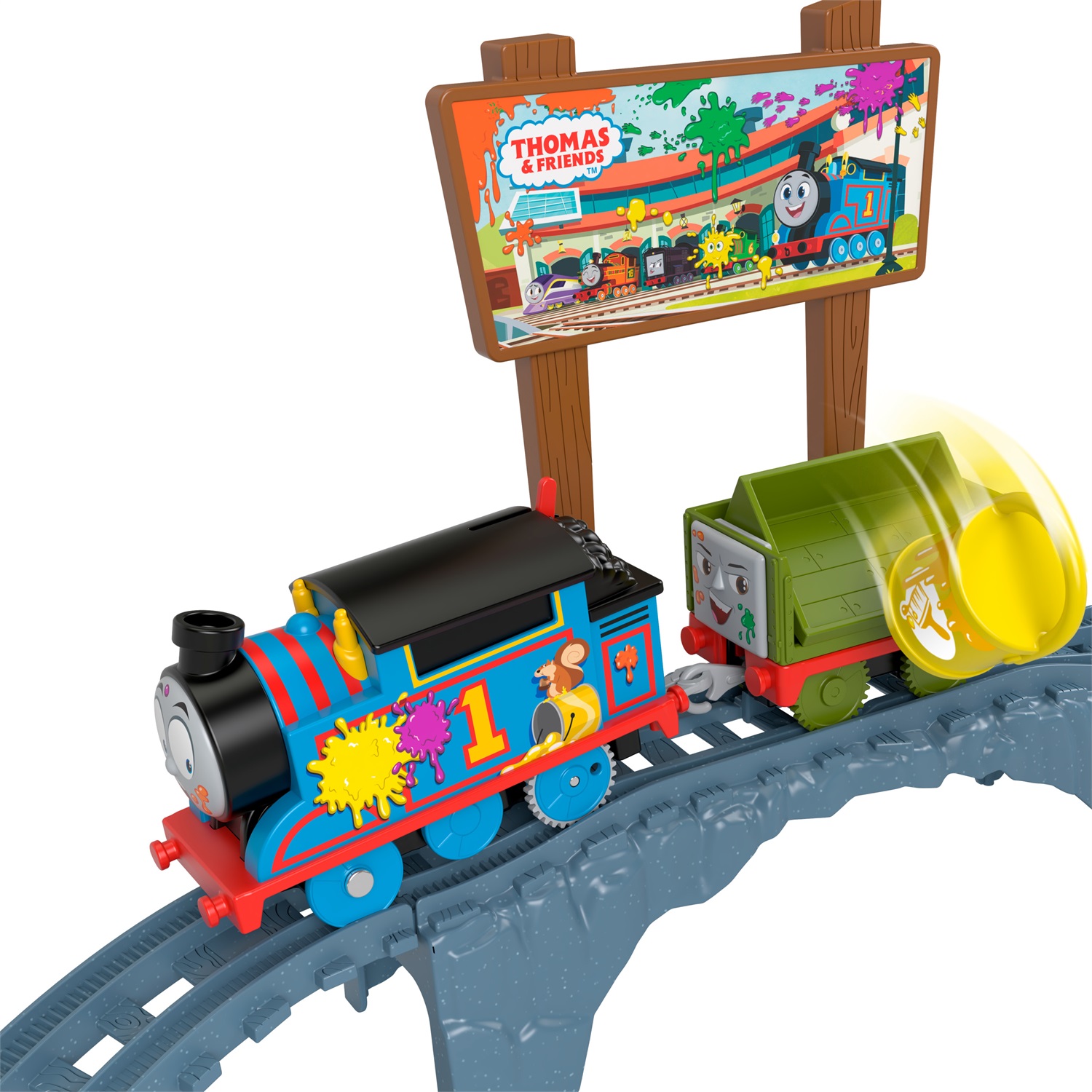 Fisher-Price Thomas & Friends - Pista Avventure a Colori con Treno Motorizzato e Vagone Combina Guai, Playset 1,5 metri per Bambini 3