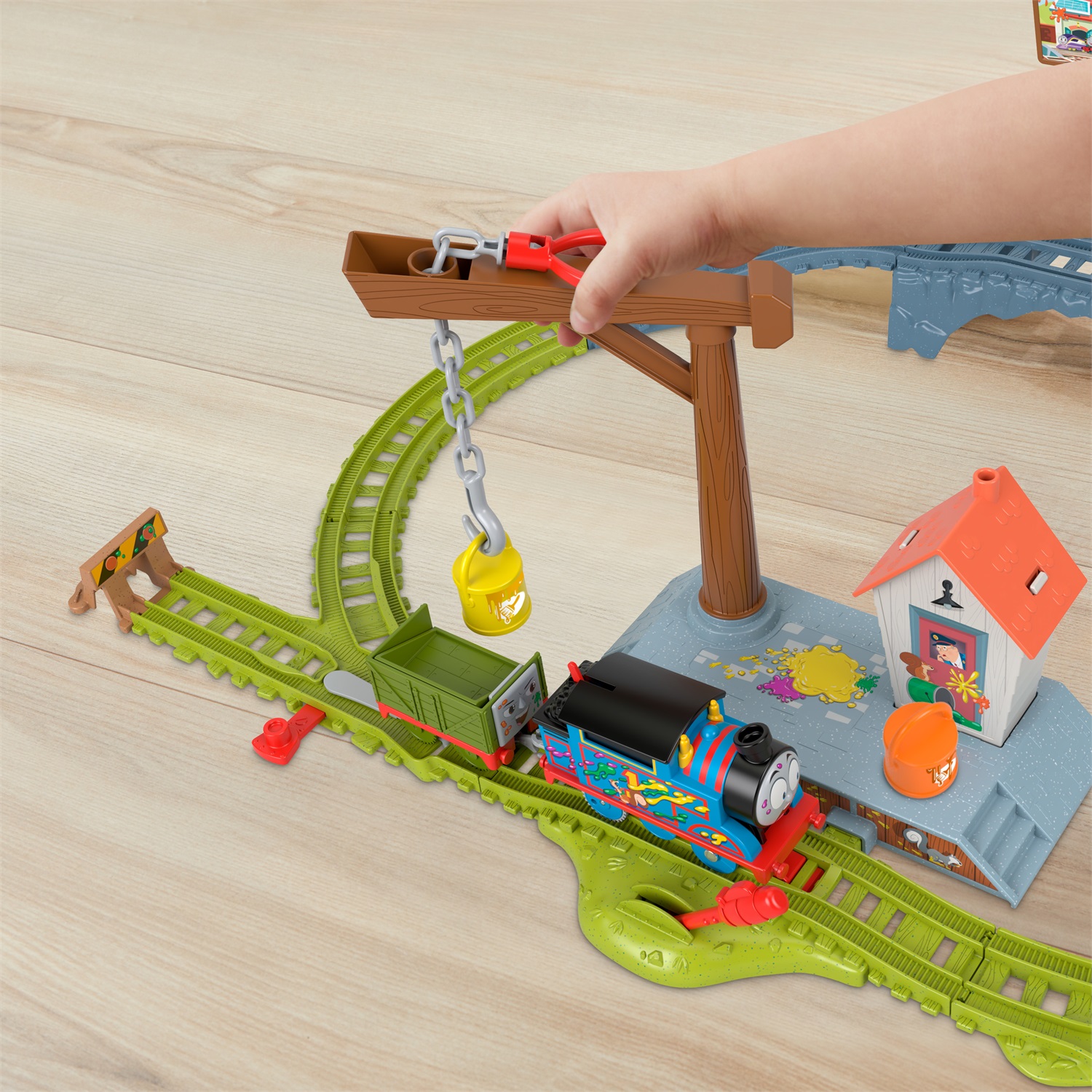 Fisher-Price Thomas & Friends - Pista Avventure a Colori con Treno Motorizzato e Vagone Combina Guai, Playset 1,5 metri per Bambini 3