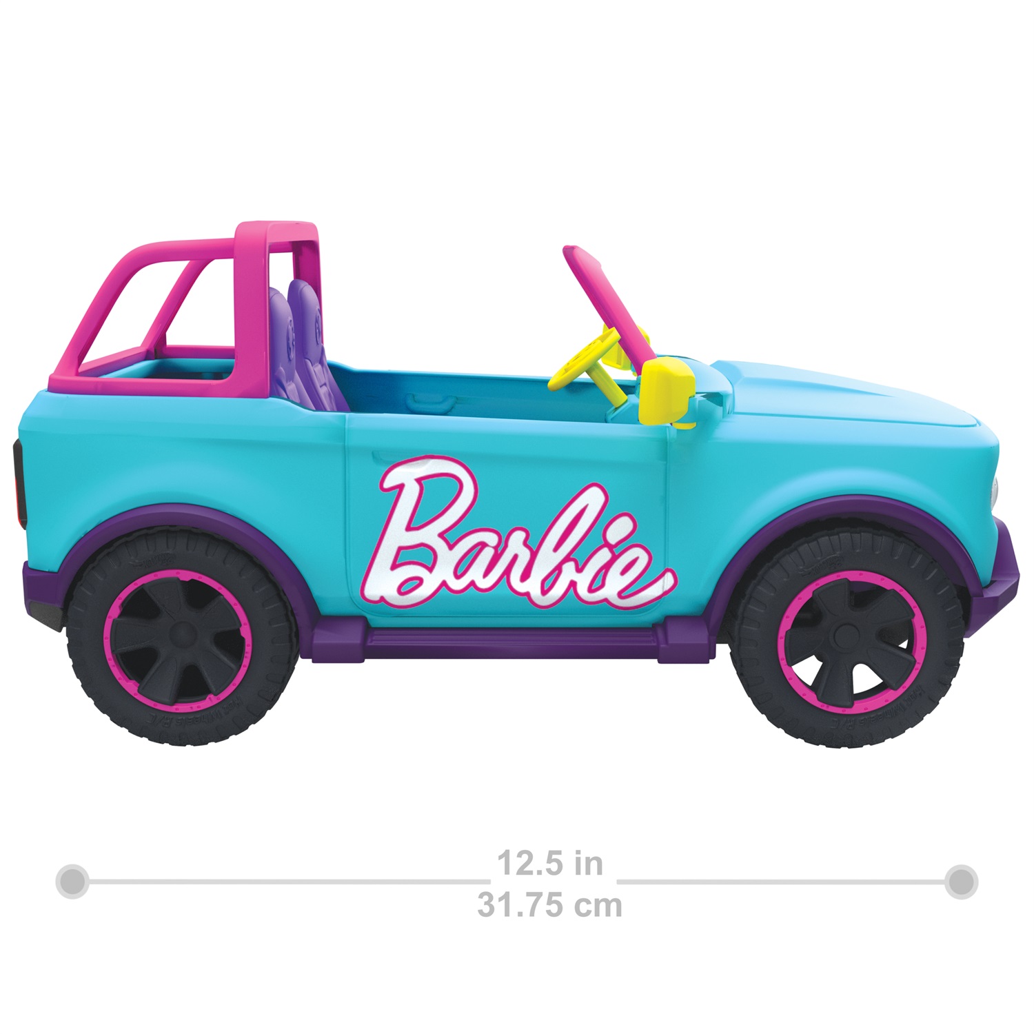 Hot Wheels HTP53 - Macchina Telecomandata SUV RC per Barbie, veicolo jeep con adesivi, spazio per due Barbie e accessori, giocattolo per bambini 4 anni