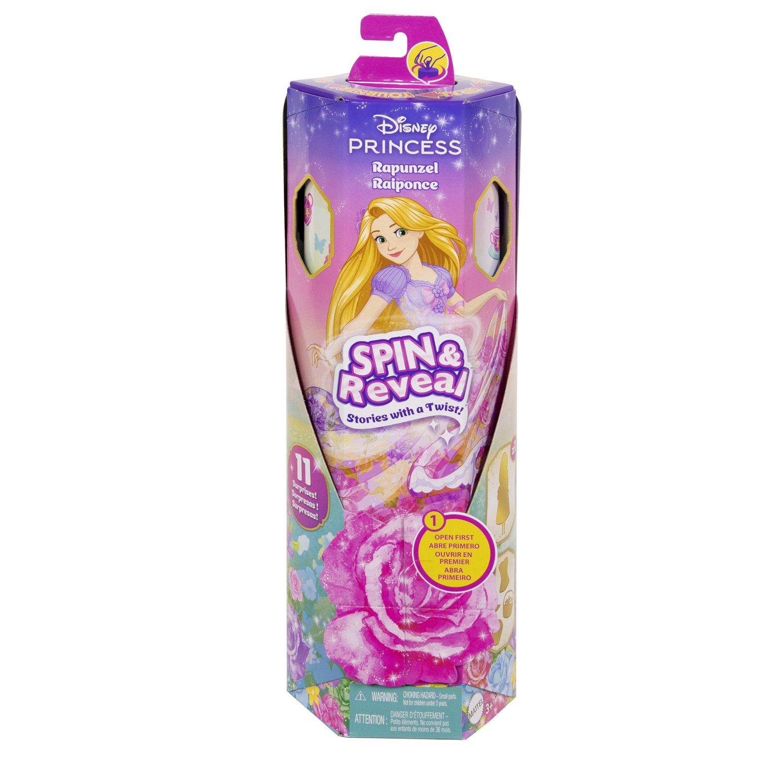 Disney Princess Spin & Reveal Bambola - Gonna Morbida, Corpetto Pop-On, Tema Feste in Giardino
