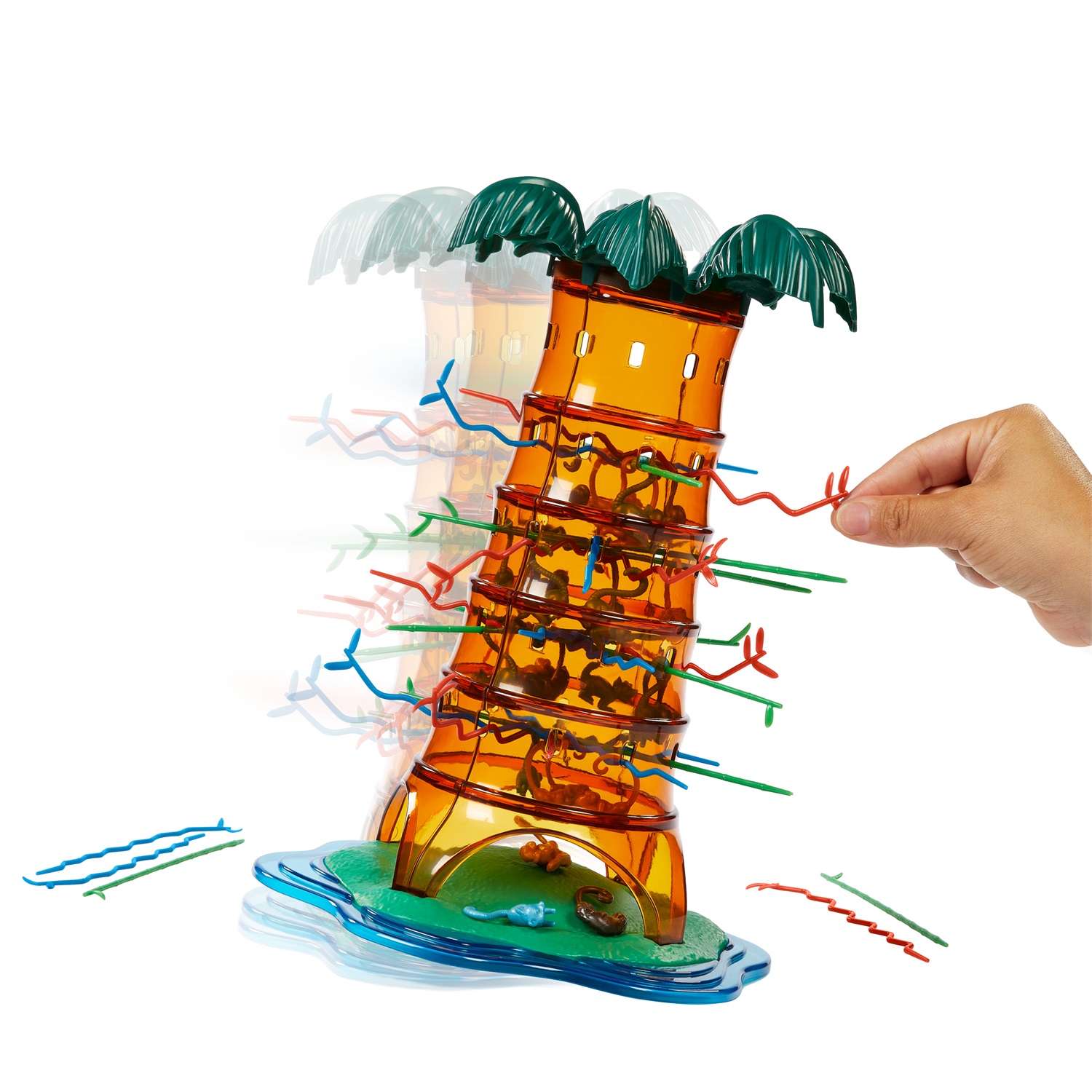 Mattel Games - Salva le Scimmie Rockin' Tree Party, edizione speciale 25 anniversario, gioco da tavolo con albero oscillante, animali diversi e bastoncini ondulati e a zig-zag, per bambini 5 anni, HTW65