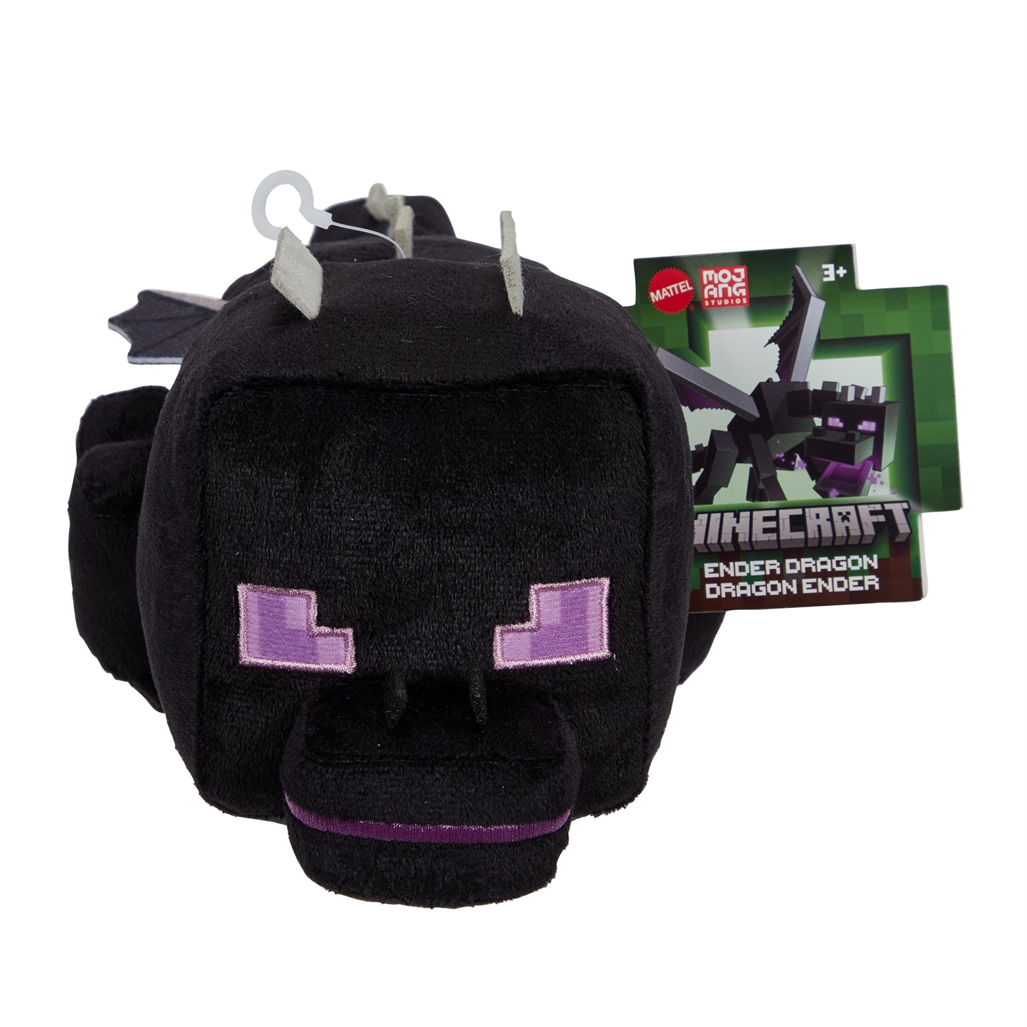 Mattel Peluche Minecraft Ender Dragon 20 cm - Tessuto di Alta Qualità, Design Pixelato, Giocattolo per Bambini 3 Anni
