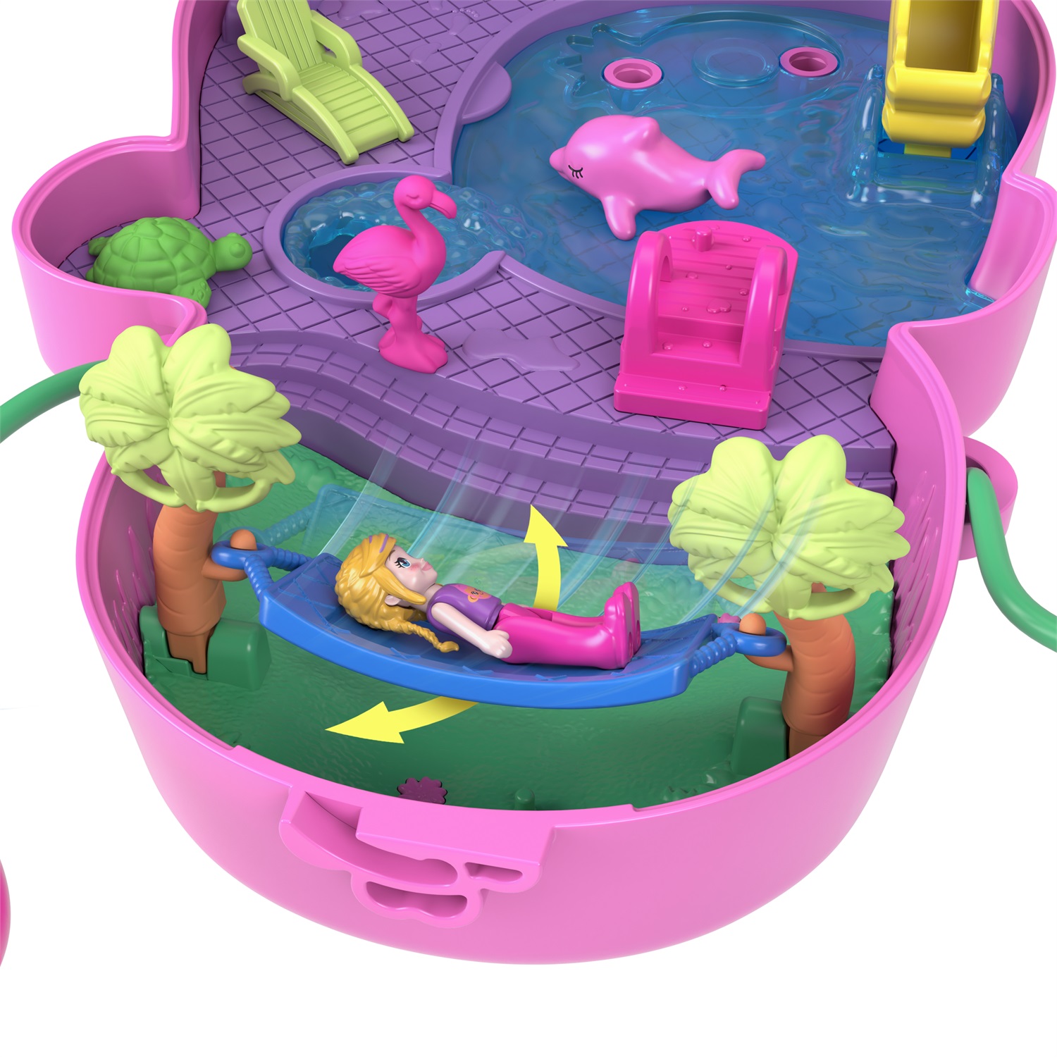 Polly Pocket HWP04 Borsetta Mamma Scimmia e Scimmietta - Playset 2-in-1 con Bambole, Animali e 13 Accessori Inclusi