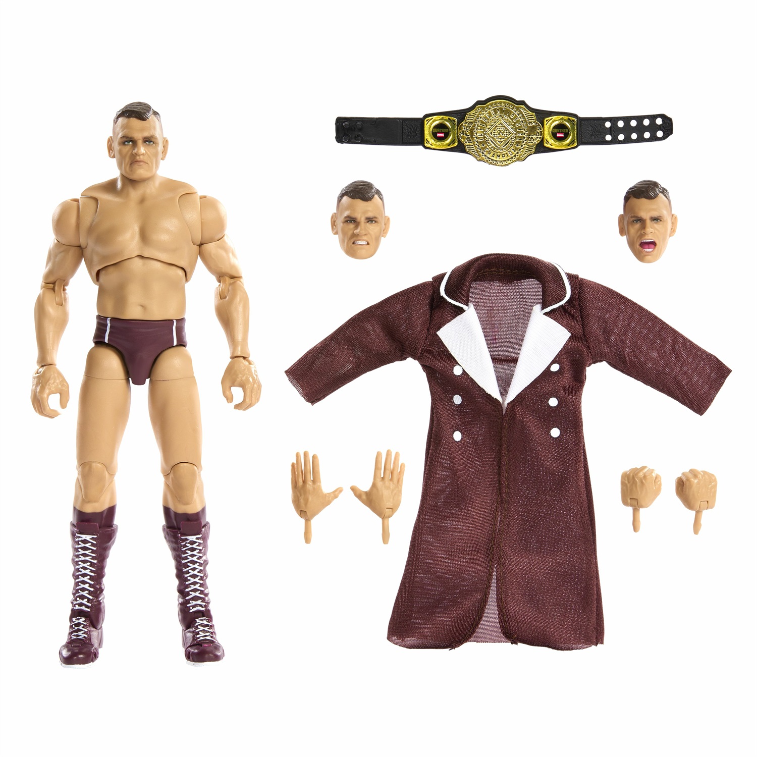 Mattel WWE Ultimate Edition Action Figure Gunther - 15,2 cm, 30 punti di articolazione, teste e mani intercambiabili, ingranaggio di ingresso