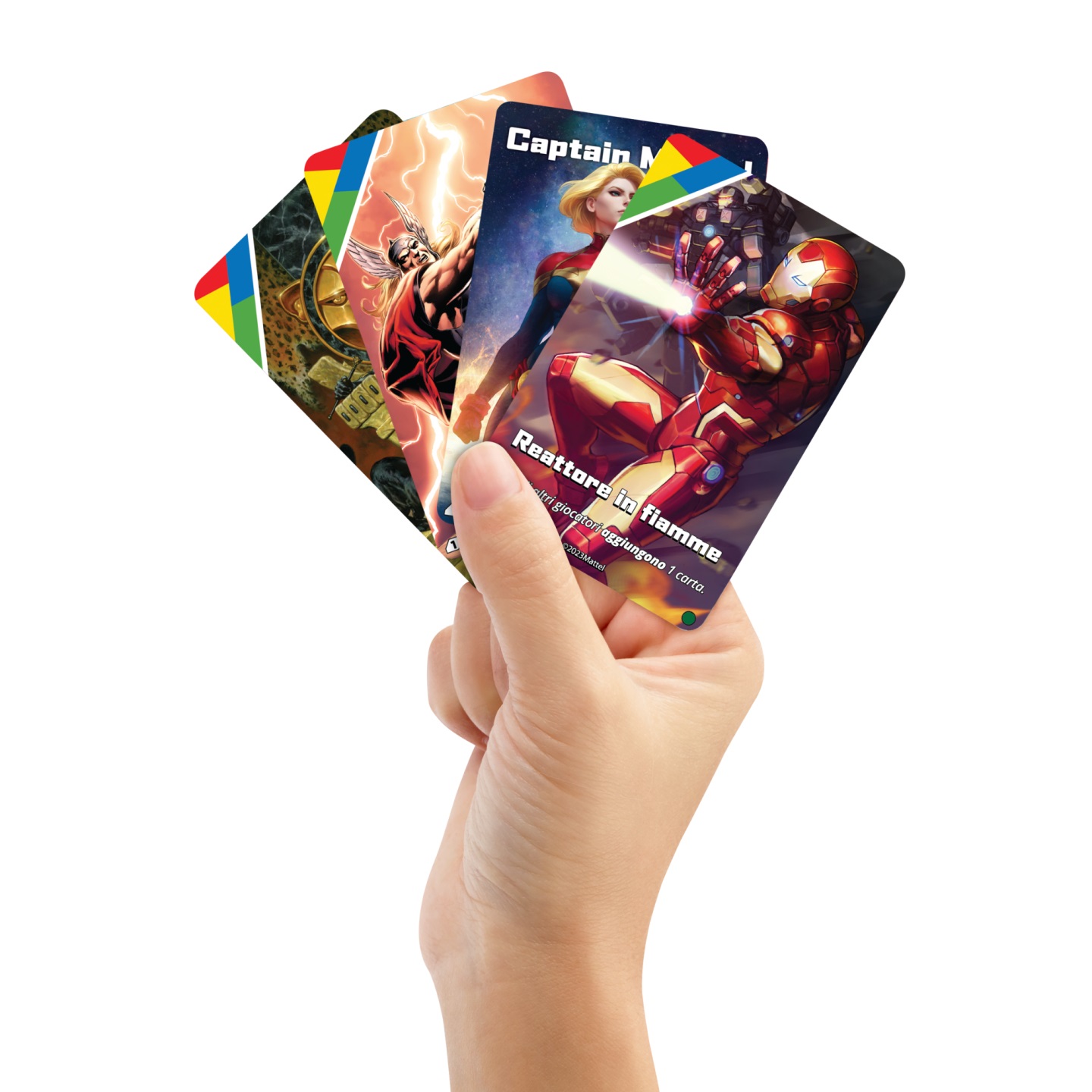 Mattel UNO Ultimate Marvel - Gioco di Carte con 4 Carte Laminate da Collezione: Black Panther, Captain Marvel, Iron Man e Thor, per Bambini 7 Anni, Versione Italiana
