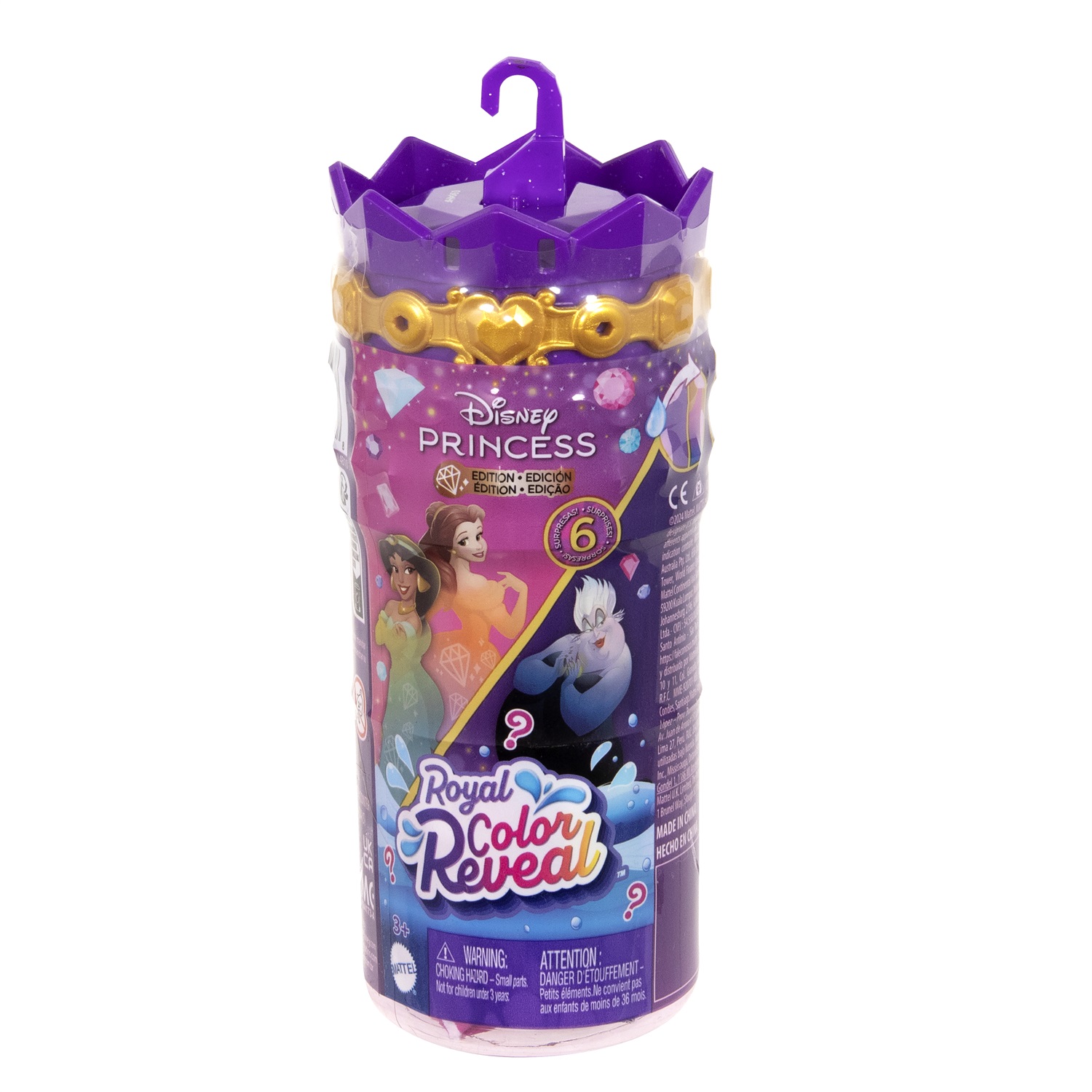 Mattel Disney Princess - Piccola Sorpresa con Rivelazione dei Colori, 6 Sorprese tra cui Bambola e Bracciale