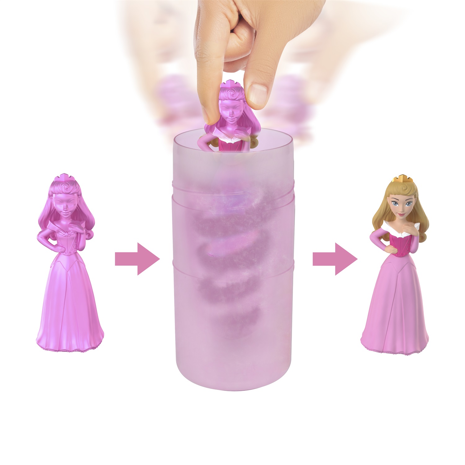 Mattel Disney Princess - Piccola Sorpresa con Rivelazione dei Colori, 6 Sorprese tra cui Bambola e Bracciale