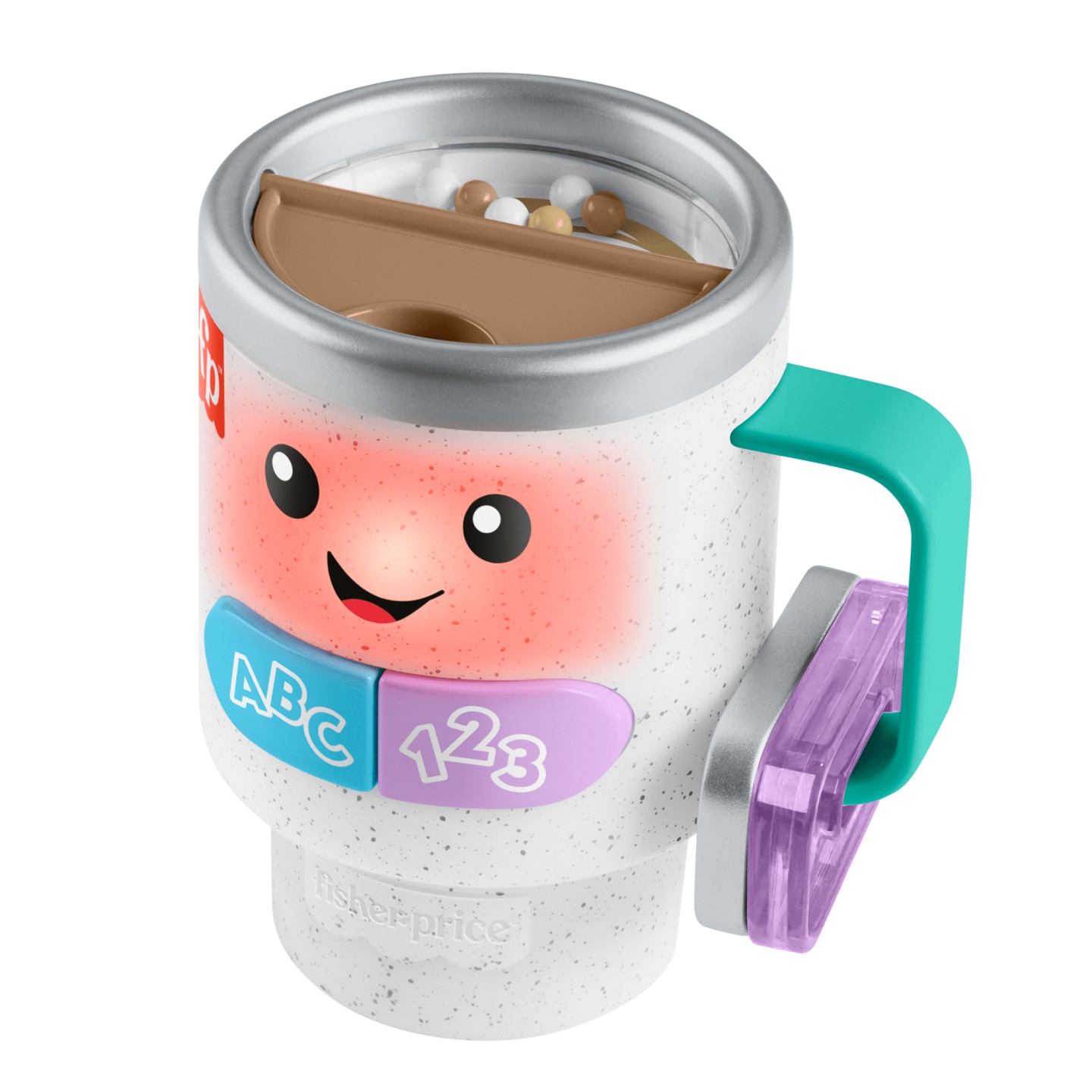Fisher-Price Tazza da Caffè Ridi & Impara - Giocattolo Interattivo con Luci, Canzoncine e Contenuti Didattici per Bambini 6 Mesi