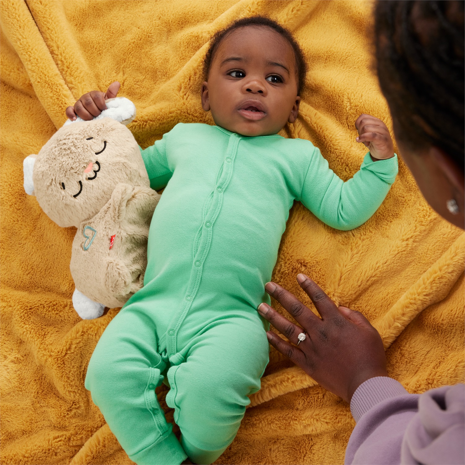 Fisher-Price HXG97 Coniglietto Coccole & Relax - Peluche Sensoriale Morbido con Luci, Musica e Movimento per Neonati, 0 Anni