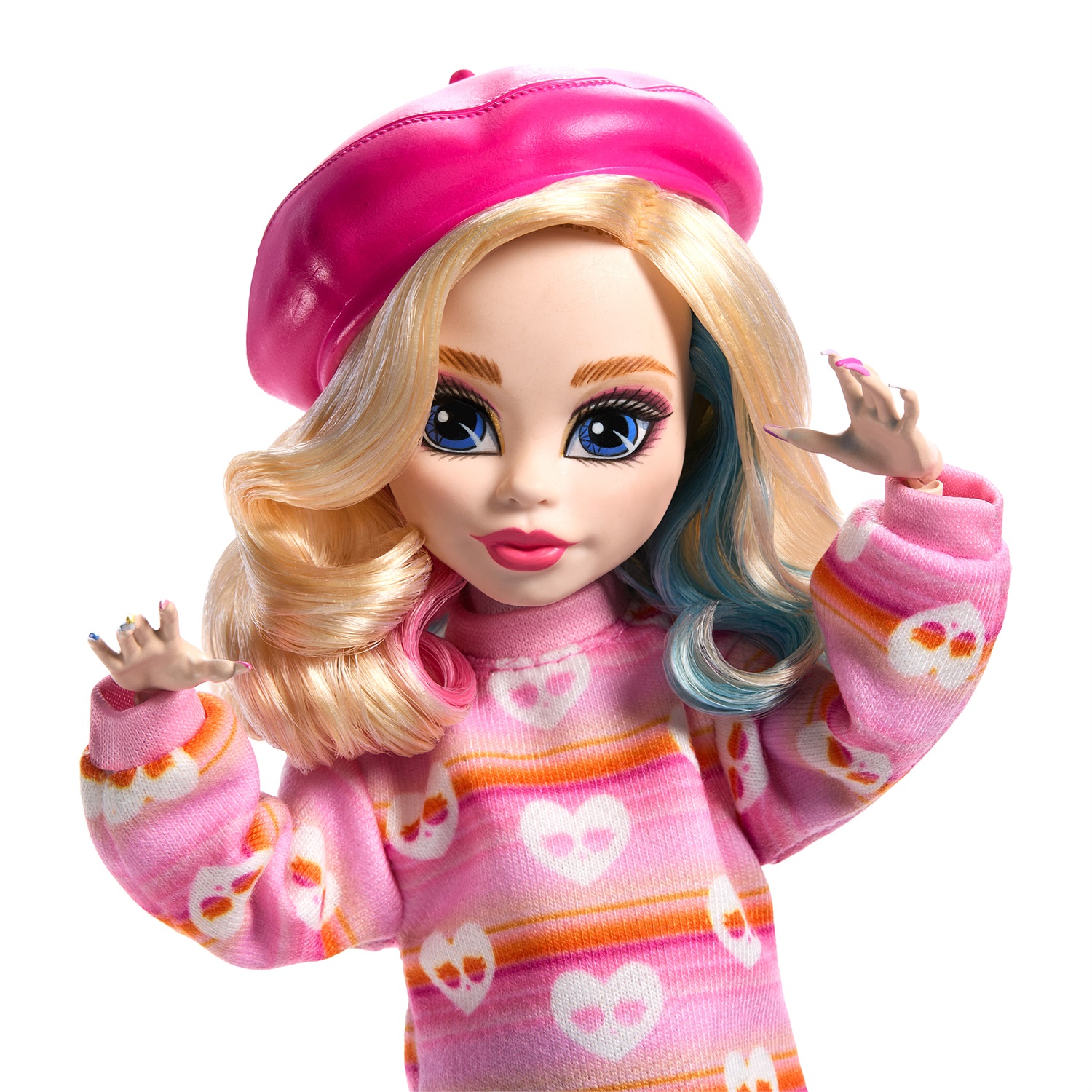 Monster High HXJ05 Bambola da Collezione Enid Sinclair in Abito Rosa con Cappello, Zaino e Piedistallo