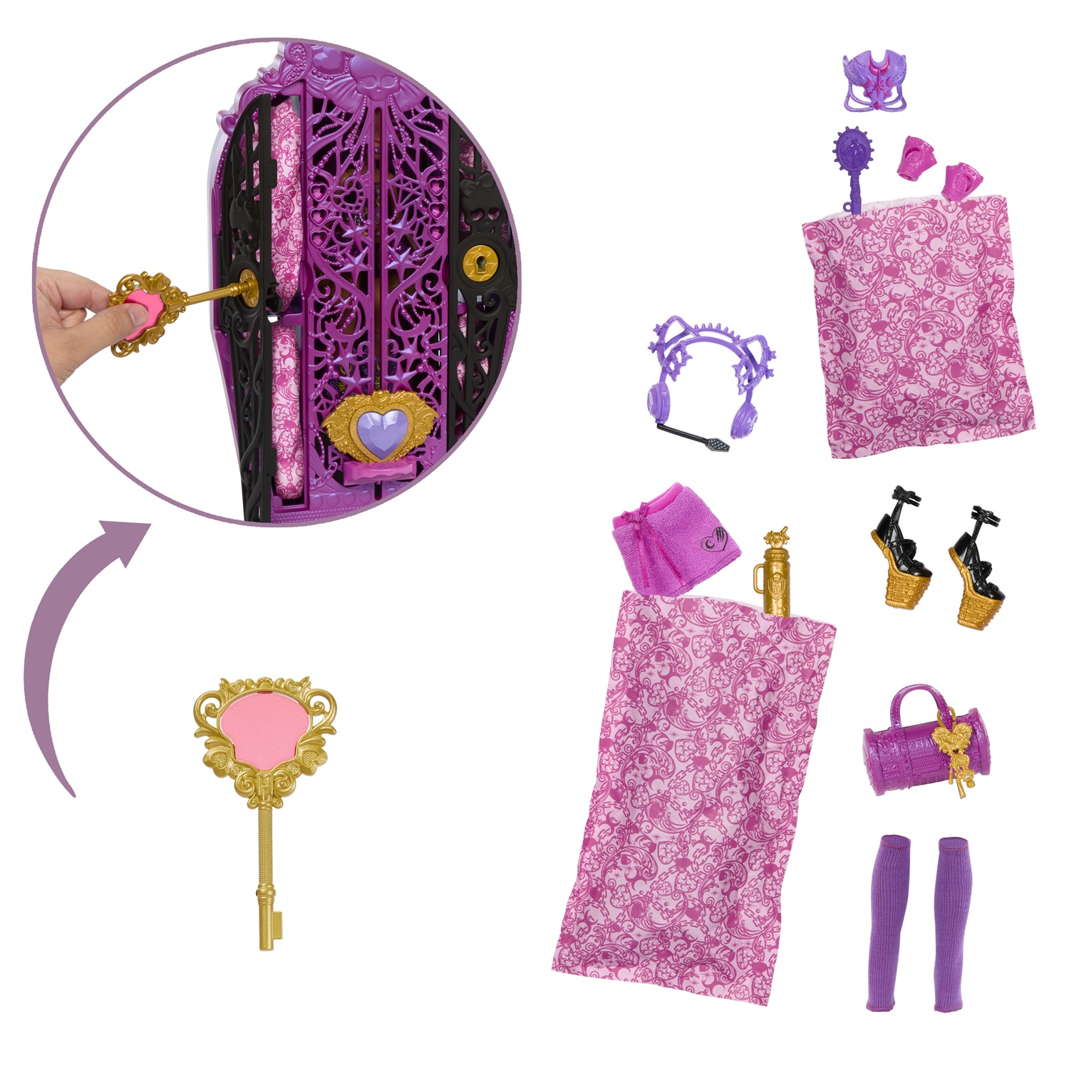 Monster High Segreti da Brivido Clawdeen Wolf - Set con Bambola e Guardaroba, 19 Sorprese e Capi d'Abbigliamento Inclusi, Giocattolo per Bambini 4 Anni, HXH85
