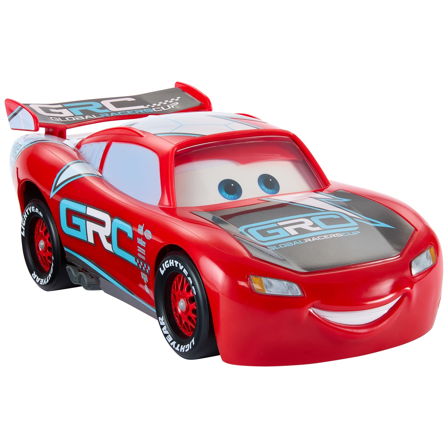 Mattel Cars - Saetta McQueen Corsa Globale Derapa e Sfreccia con 2 modalità di gioco e 4 coni per la pista, giocattolo per bambini 3 anni