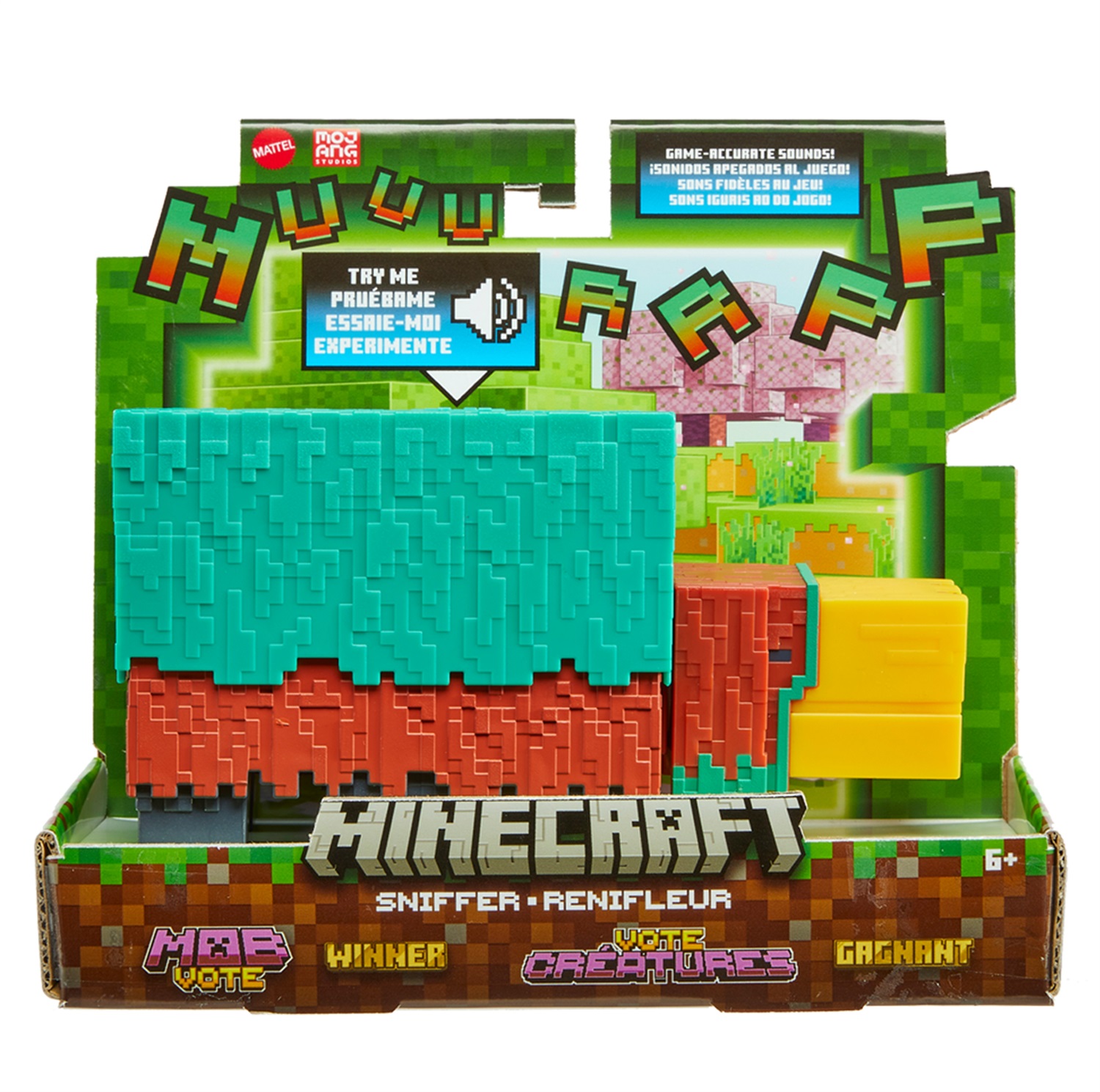 Mattel Minecraft Sniffer - Action Figure Alta 8 cm con Suoni e Design Pixelato, Giocattolo per Bambini 6 anni, Modello HXM85