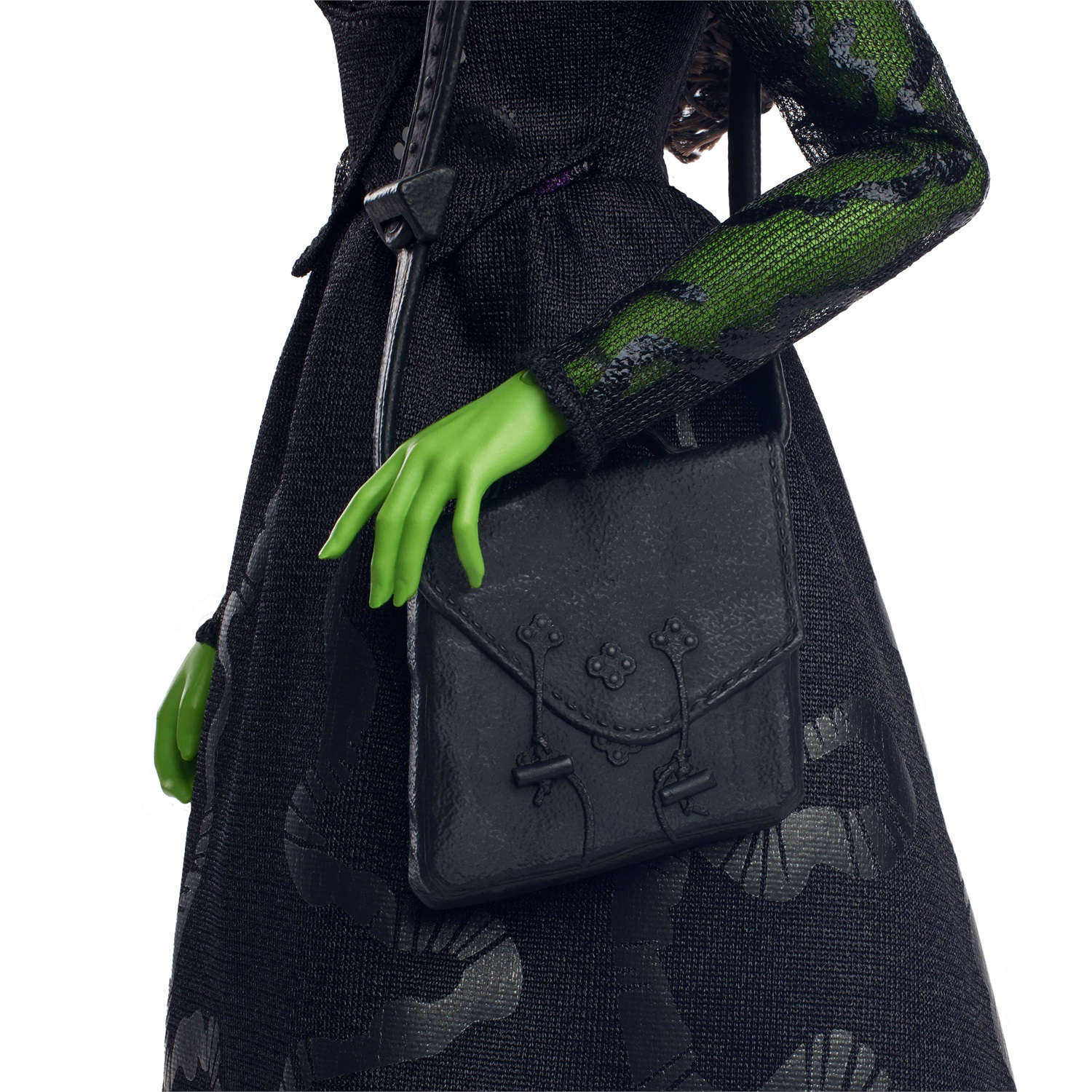 Mattel HXT62 Bambola Elphaba Snodata Verde con Abbigliamento Rimovibile e Accessori - Ispirata a Wicked