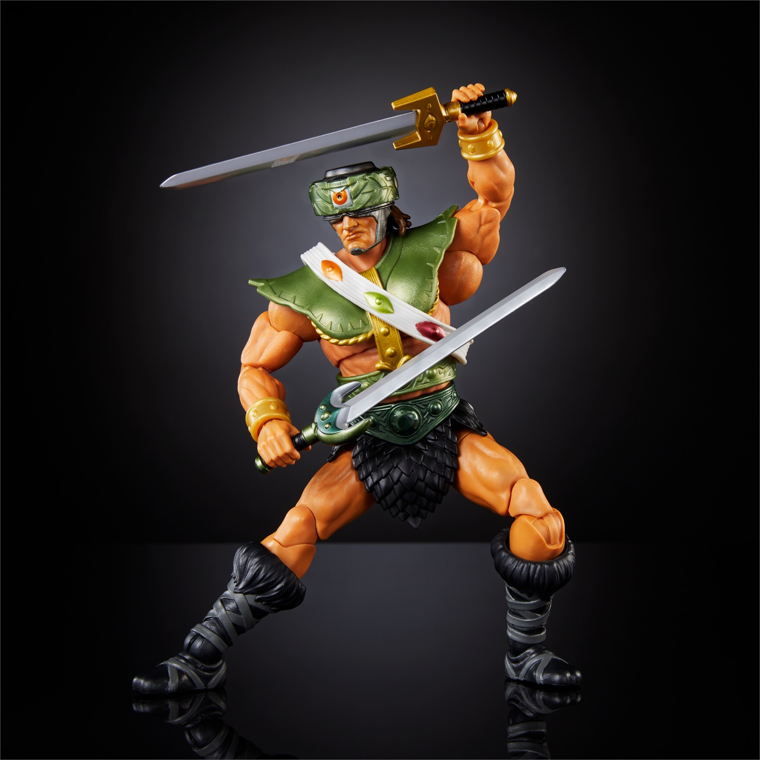 Masters of the Universe Masterverse - New Eternia Tri-Klops, action figure deluxe alta 17,8 cm con 30 punti d'articolazione, 2 spade e 2 set di mani intercambiabili, giocattolo per bambini 6 anni