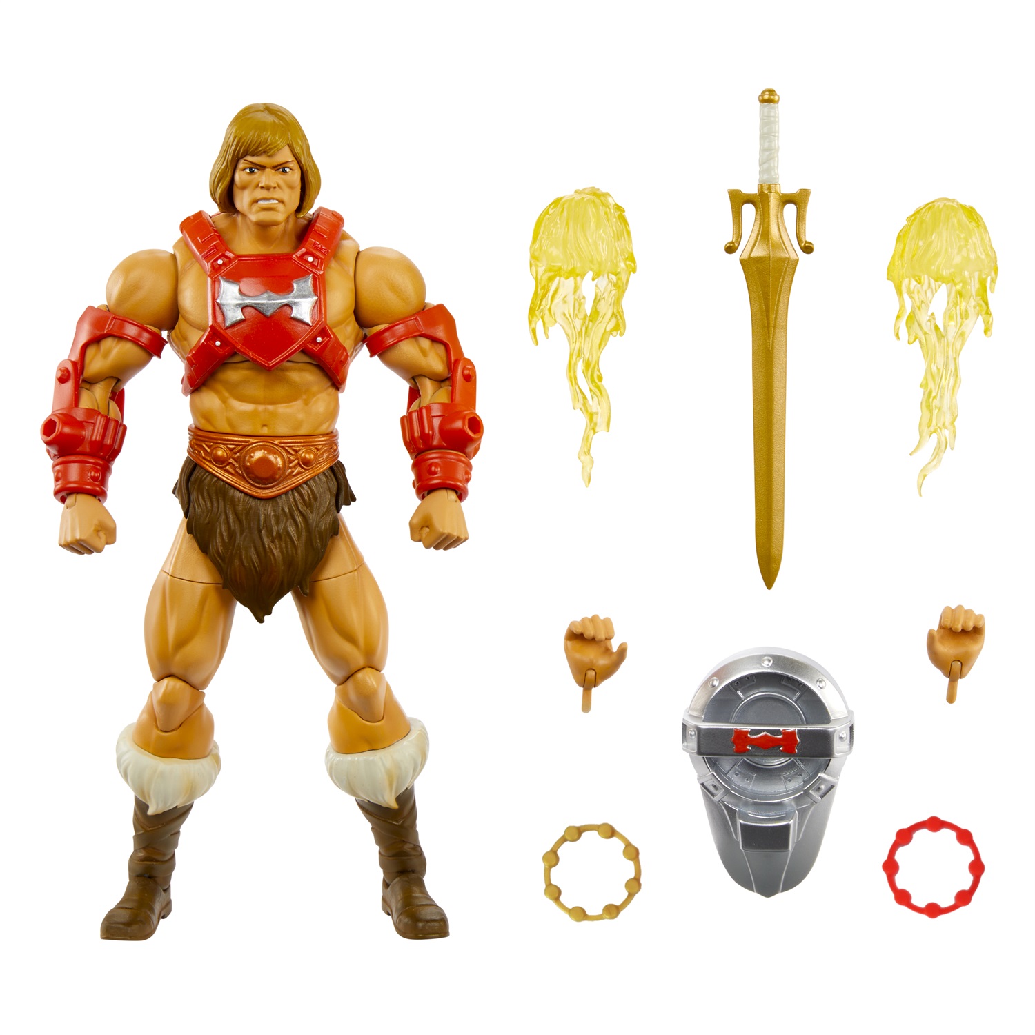 Masters of the Universe Masterverse - New Eternia He-Man Thunder Punch, action figure deluxe 18 cm con 30 punti d'articolazione, accessori e parti intercambiabili, giocattolo per bambini 6 anni