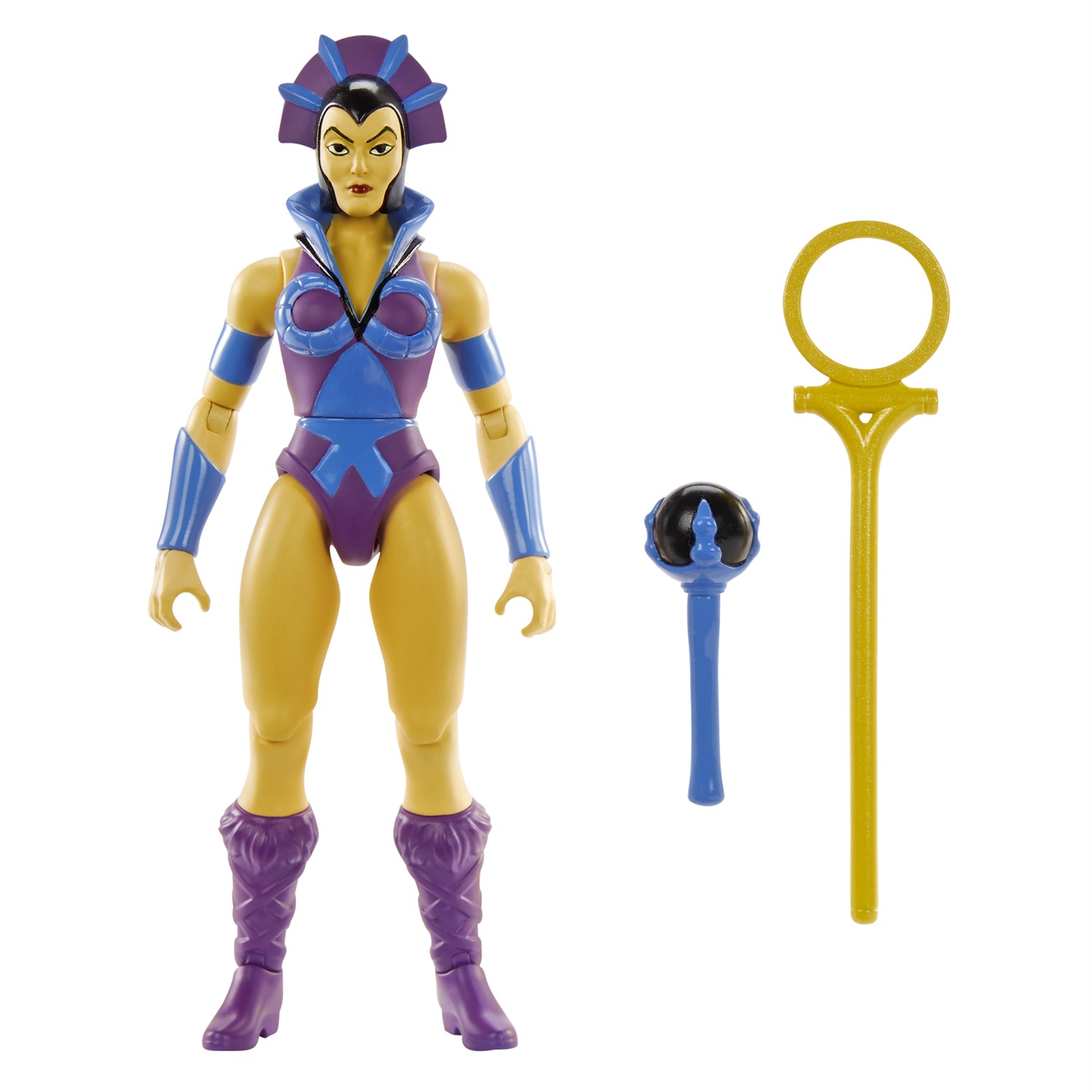 Masters of the Universe Origins - Evil-Lyn Action Figure Articolata 14 cm con Armatura, Bacchetta e Scettro, Giocattolo per Bambini 6 anni